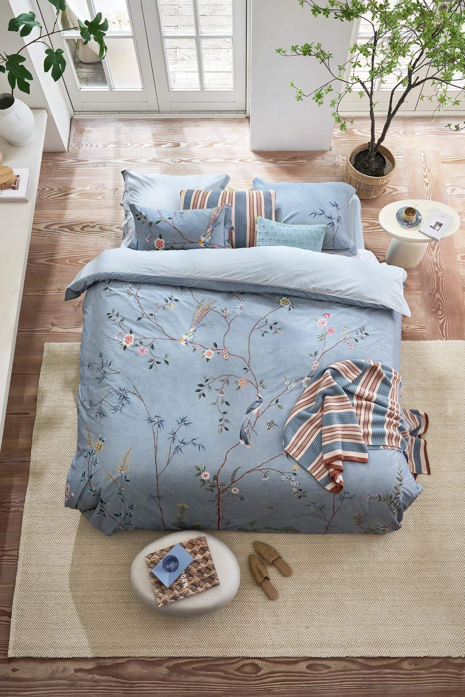 Cushion Bonsoir Combistripe Blue