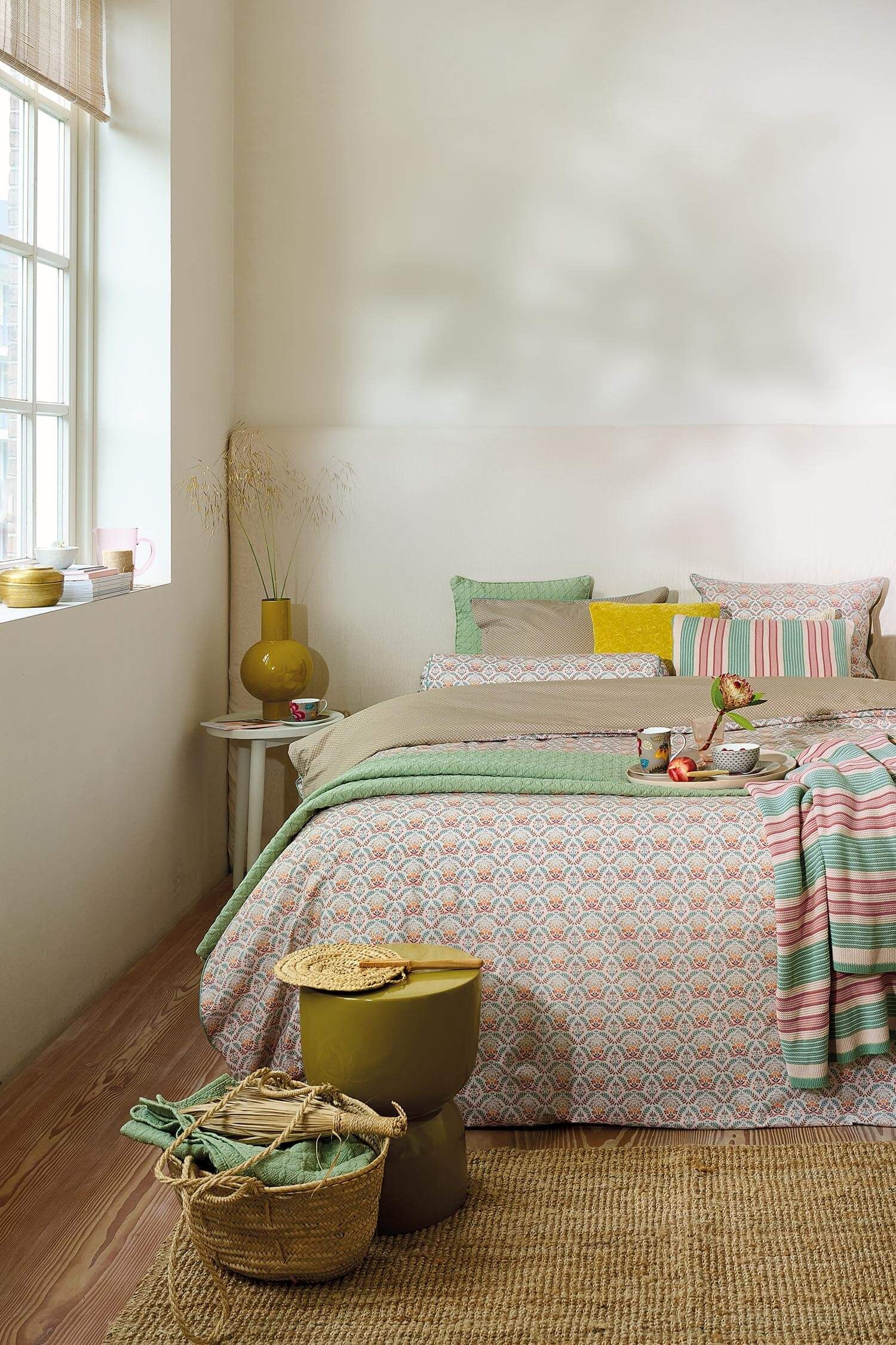 Cushion Bonsoir Combistripe Green