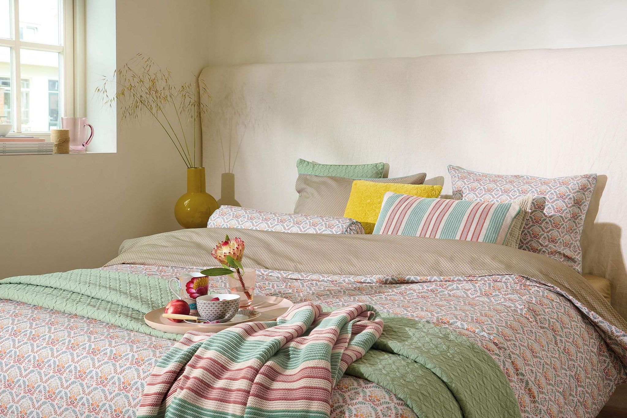 Throw Bonsoir Combistripe Green