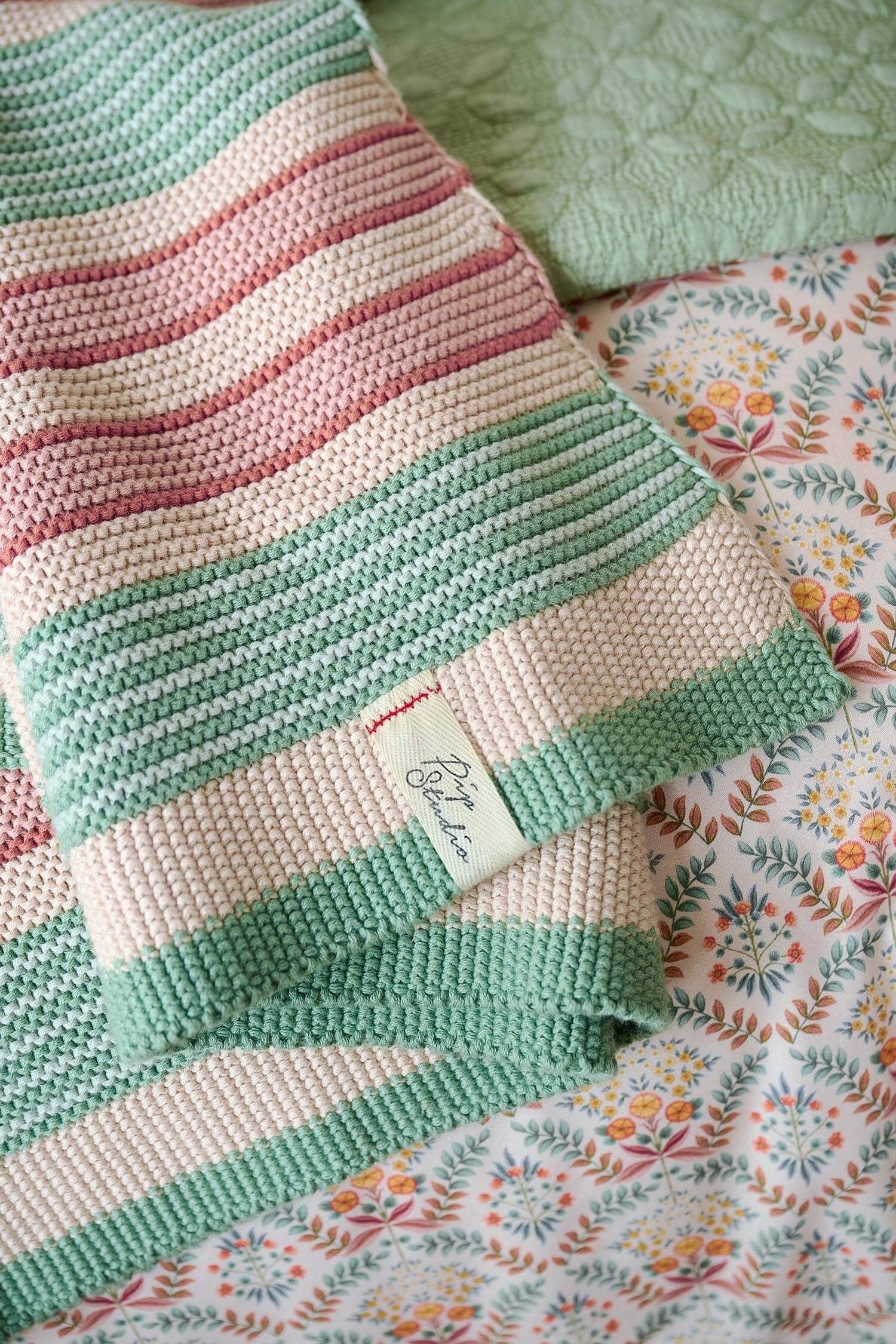 Throw Bonsoir Combistripe Green