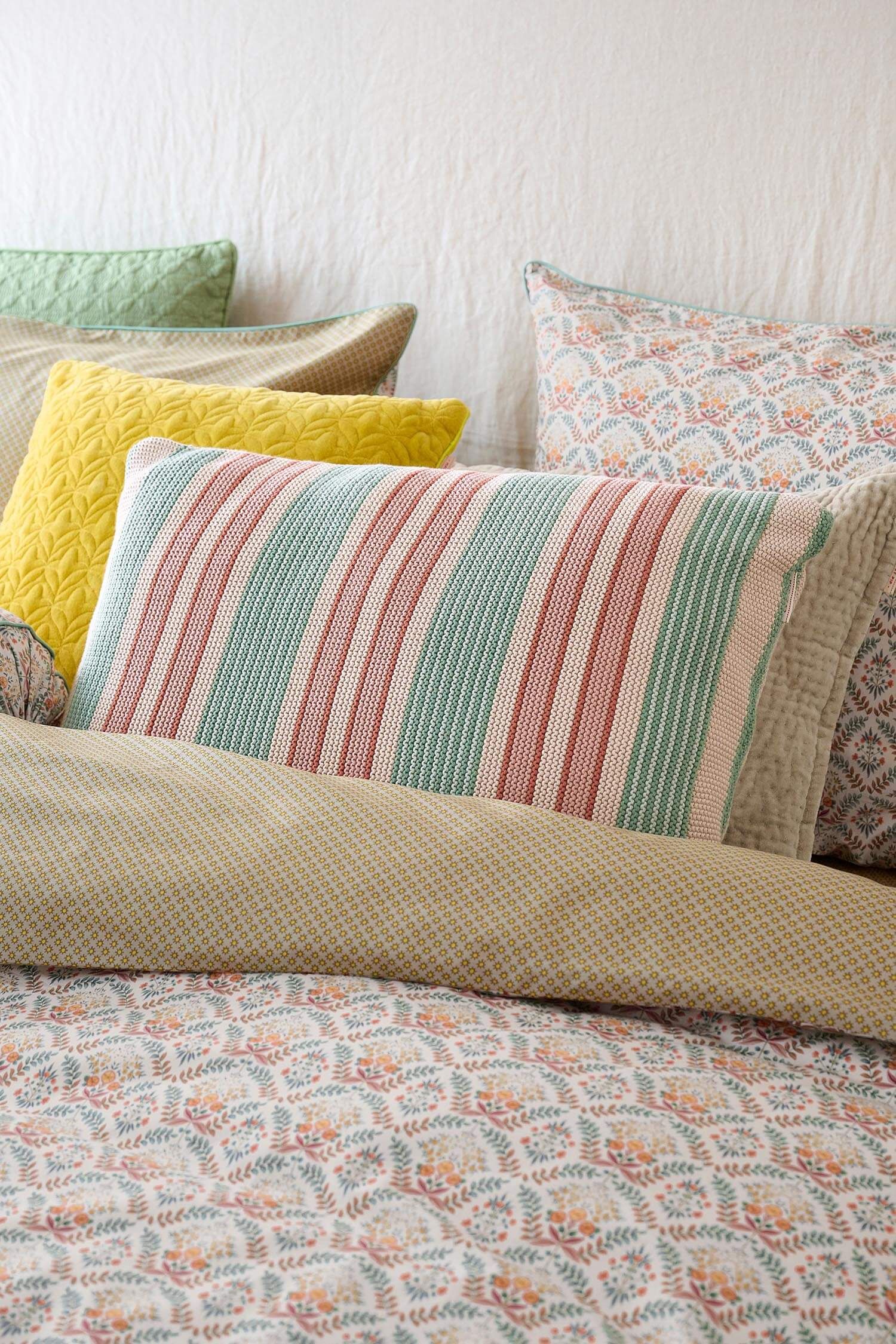 Cushion Bonsoir Combistripe Green