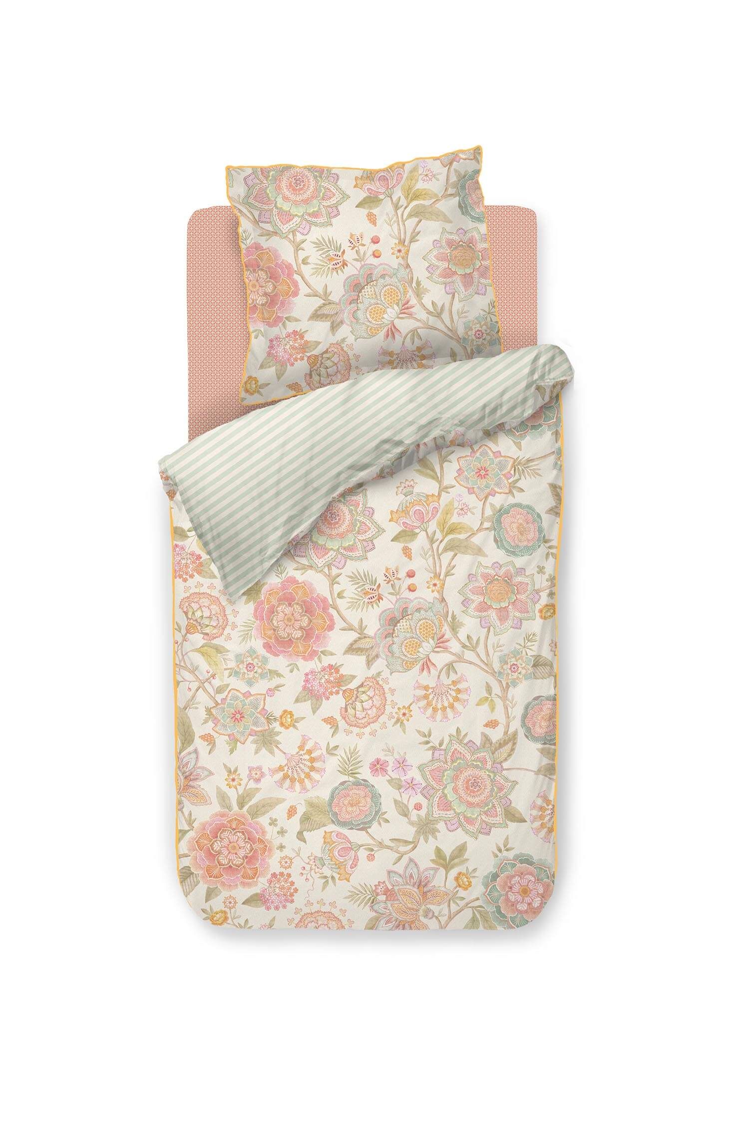 Bettbezugsset Bombay Bold Gebrochen Weiß