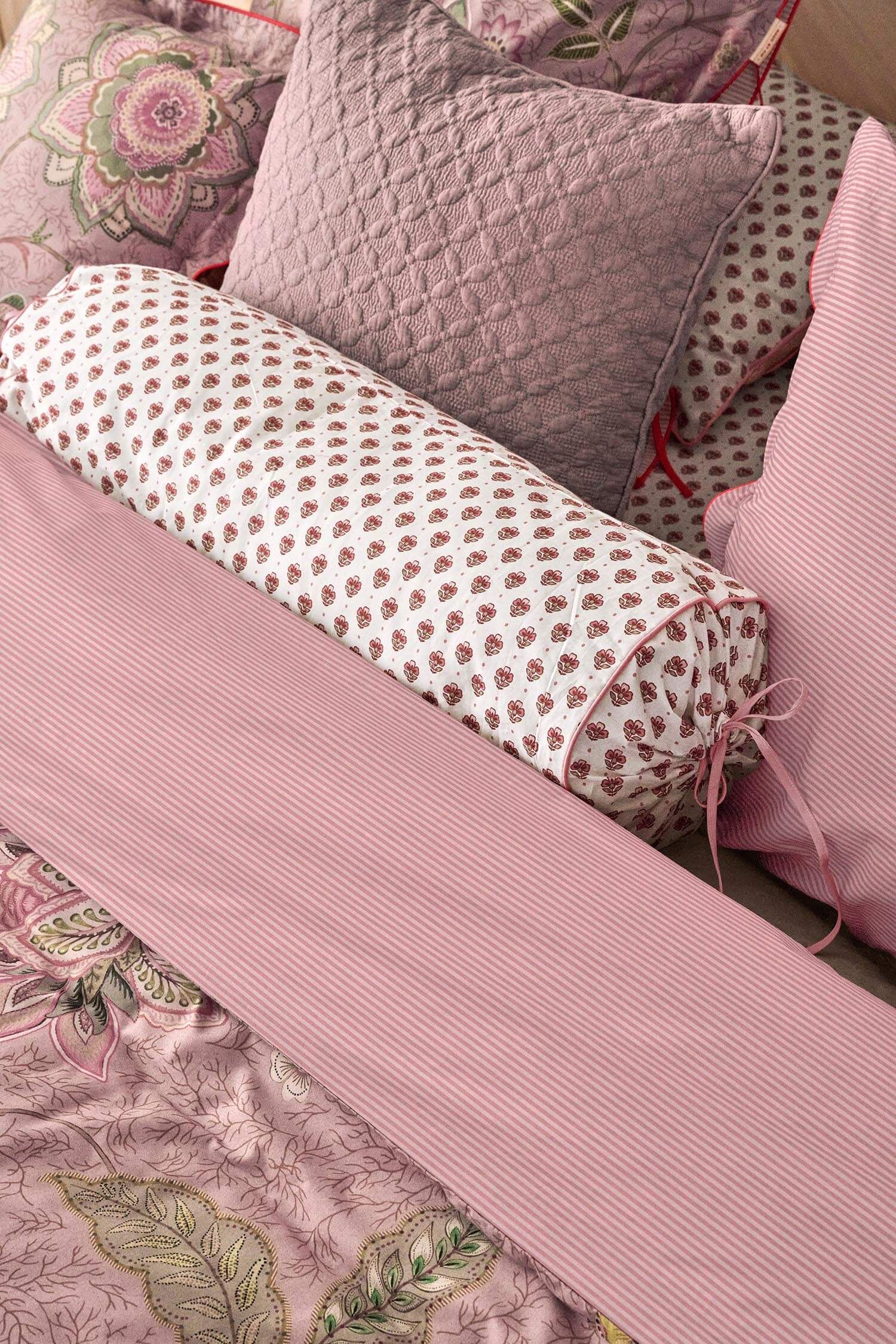 Roll Cushion Jaipur Flower Light Pink