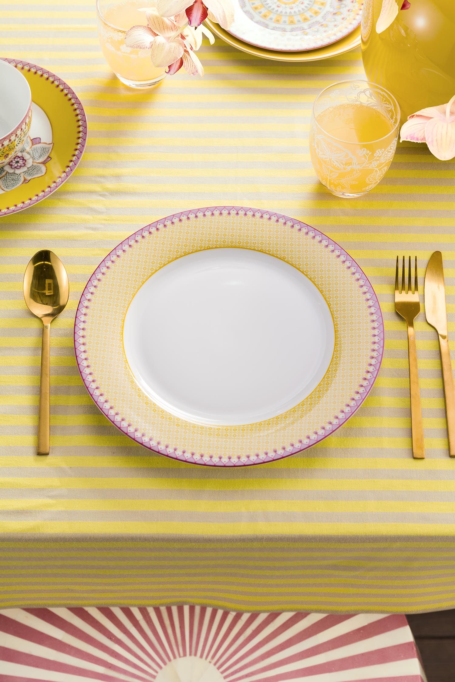 Dinner Plate Lily&Lotus Tiles Yellow 26.5cm