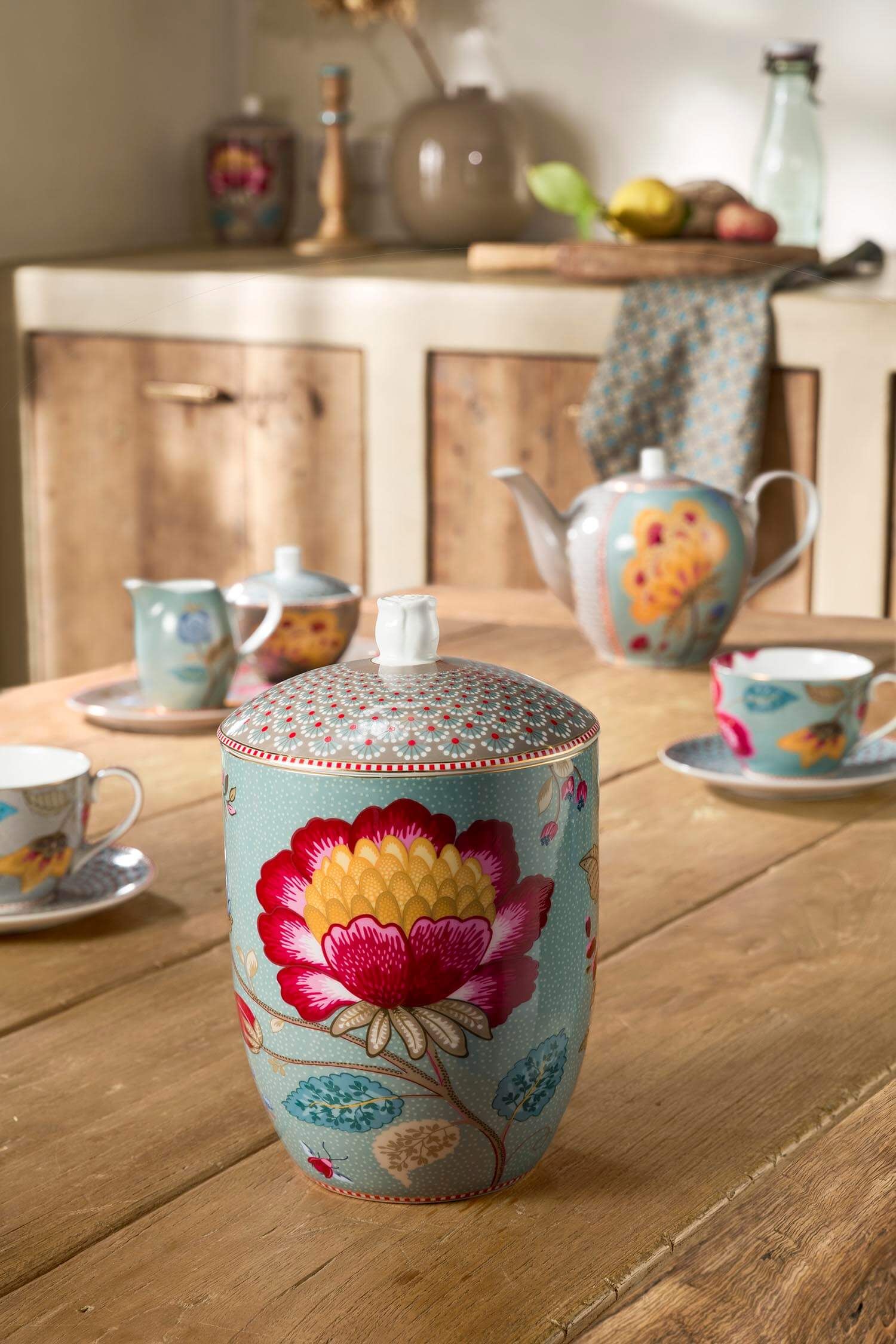 Storage Jar Blooming Tales Fantasy Blue