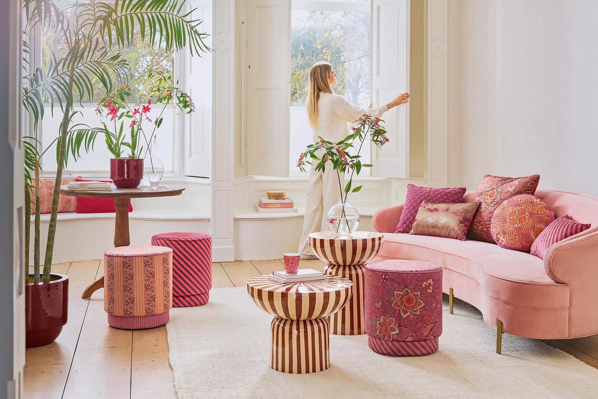 Hocker Rosa Rani Rosa