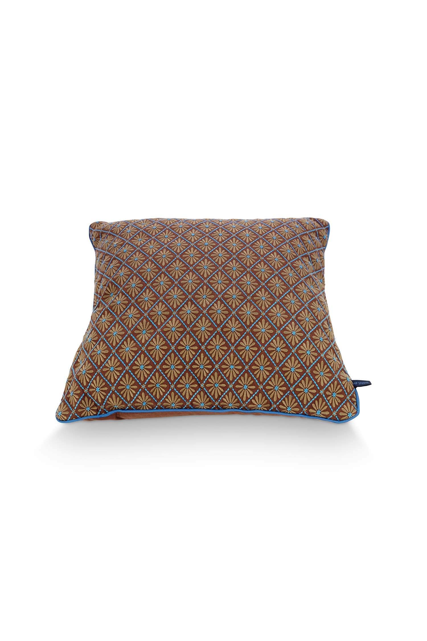 Cousin Décoratifs Giyani Embroidery Bleu