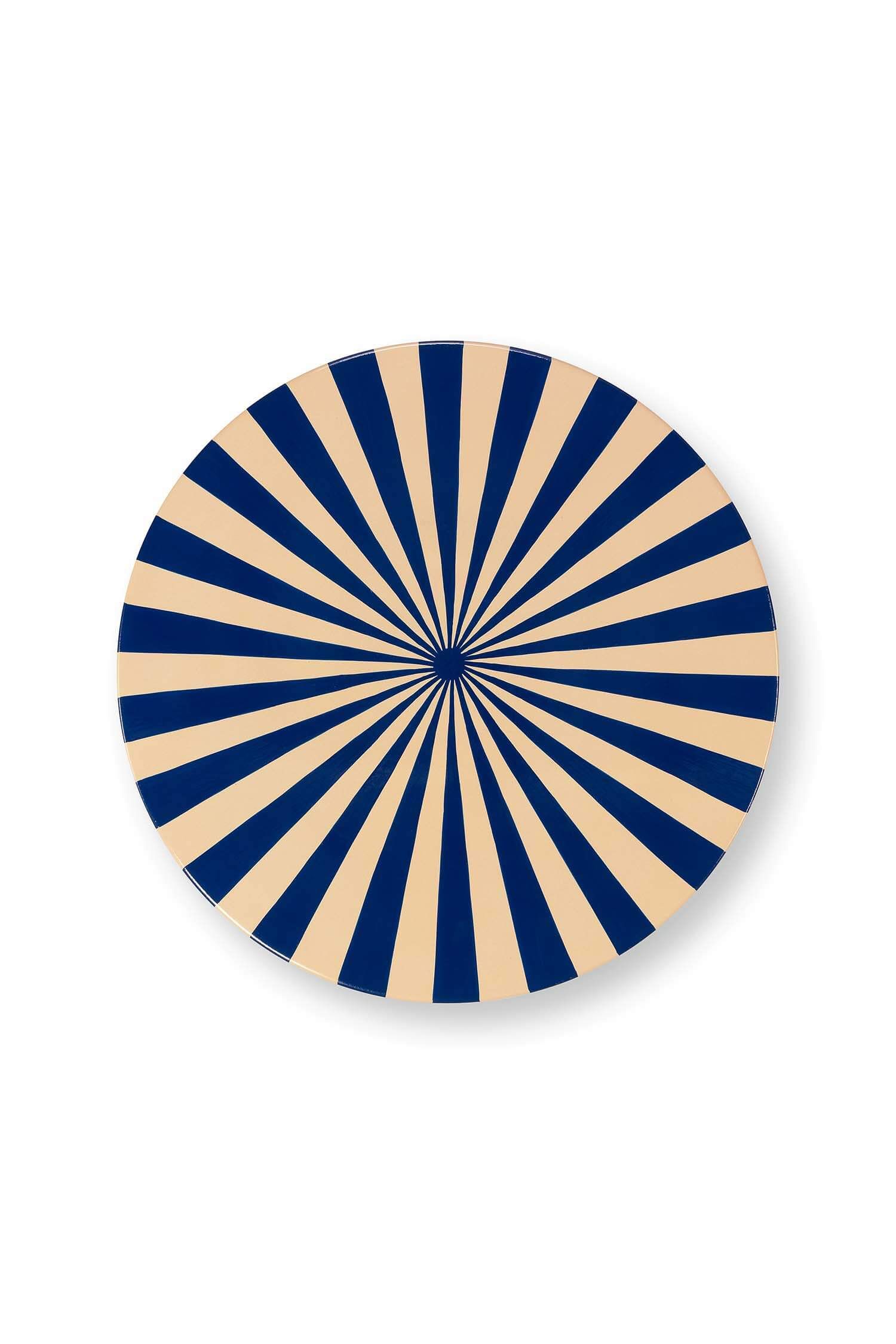 Table d'appoint Métal Bleu/Blanc cassé 44cm