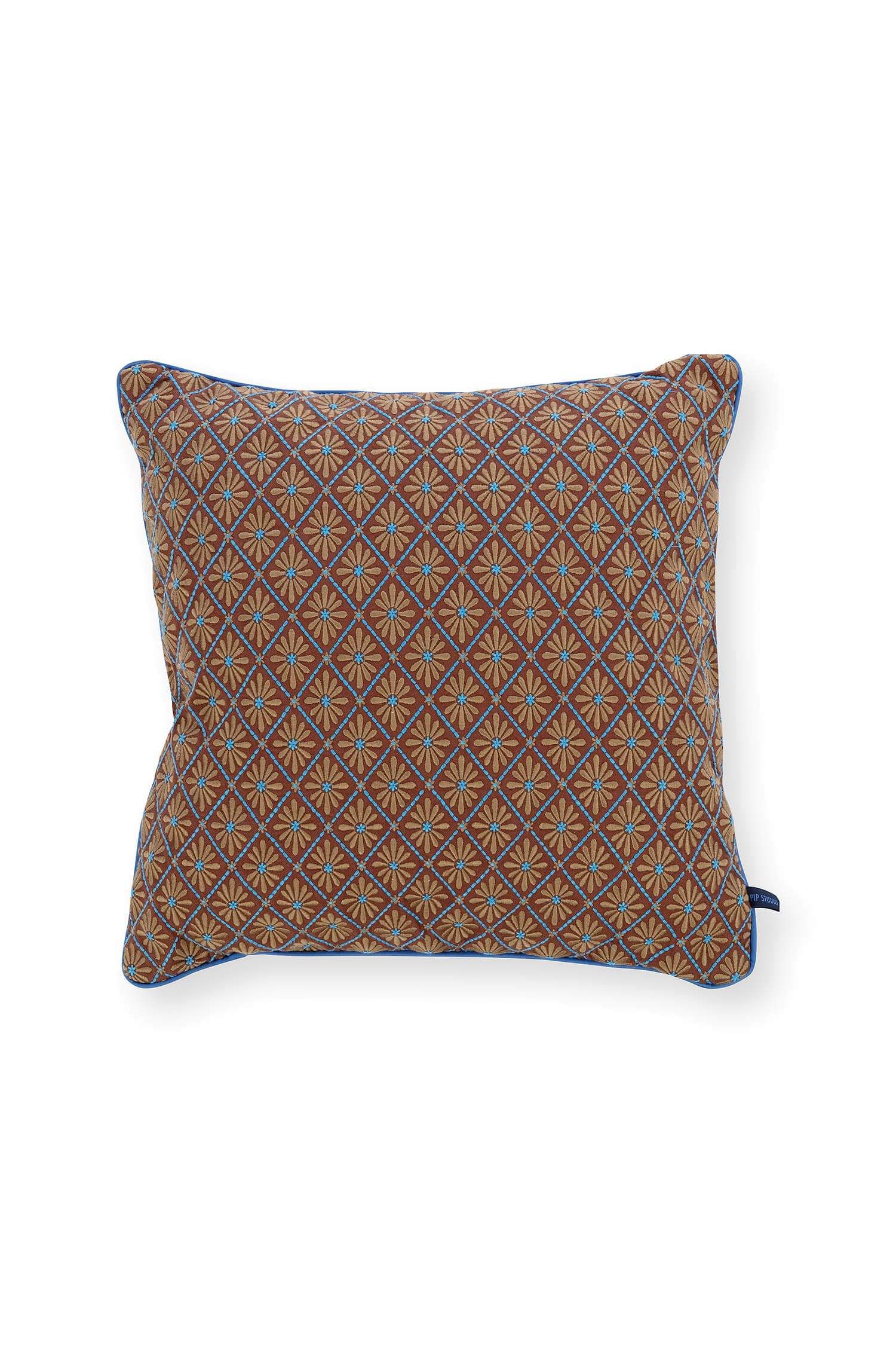 Cousin Décoratifs Giyani Embroidery Bleu