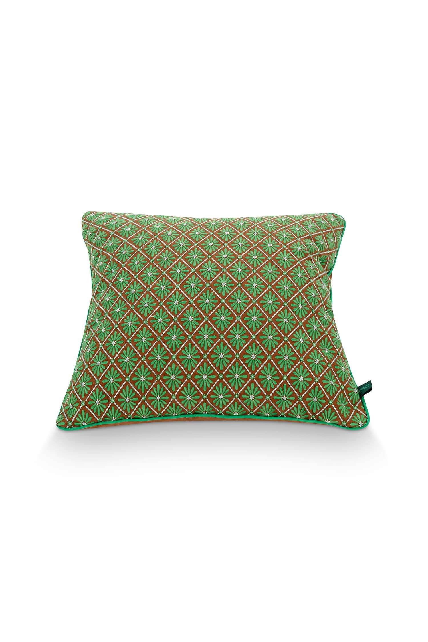 Cousin Décoratifs Giyani Embroidery Vert