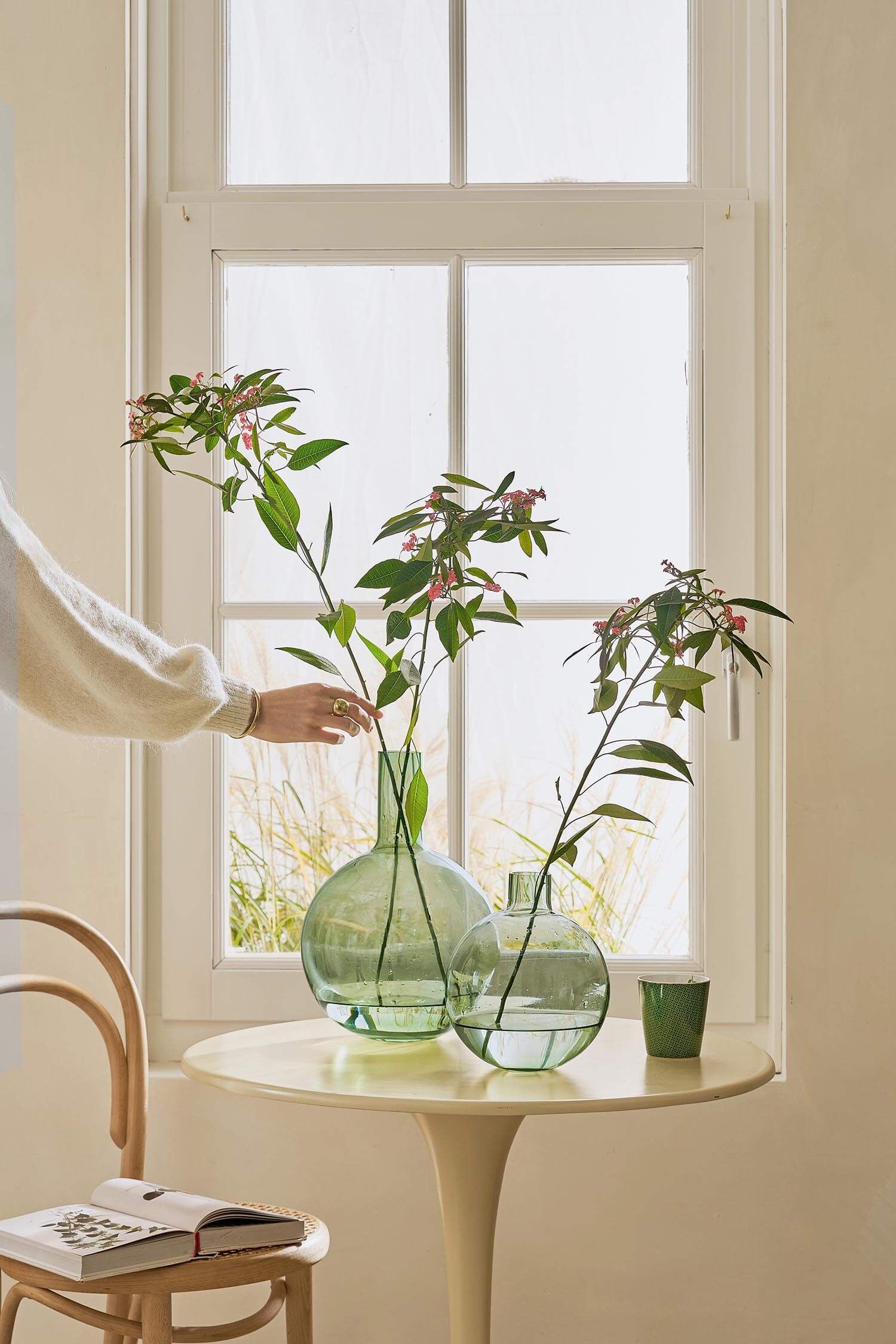 Vase Verre Vert 35cm