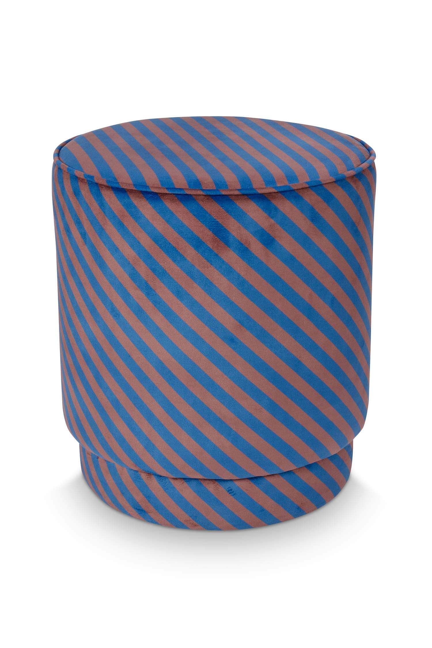 Hocker Block Stripe Blau
