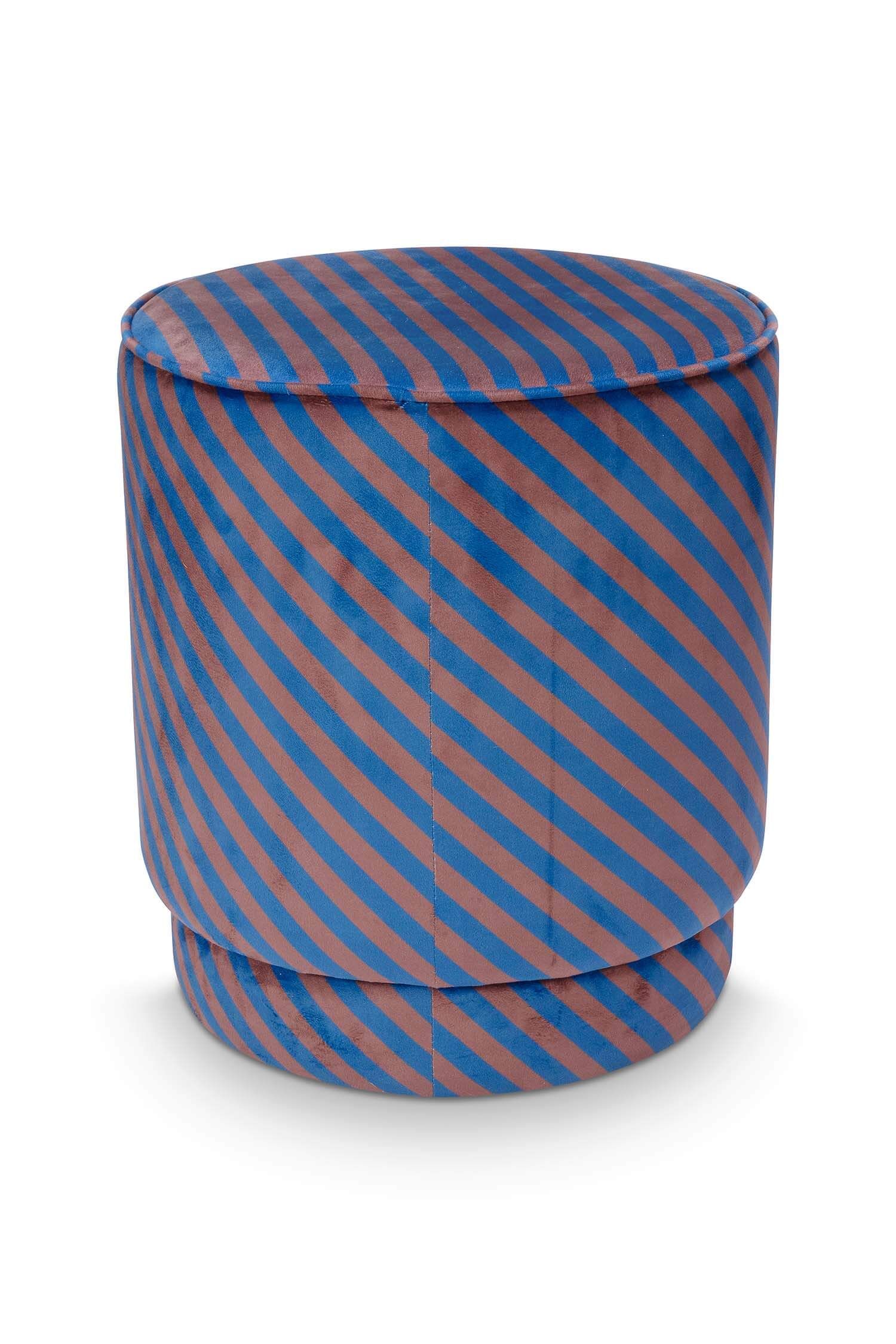 Hocker Block Stripe Blau
