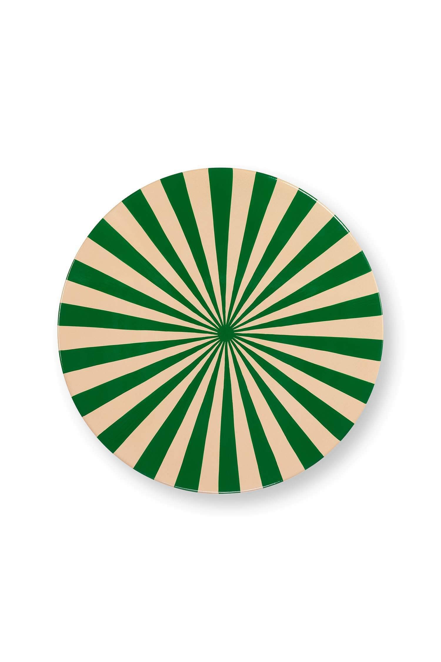 Table d'appoint Métal Vert/Blanc cassé 44cm