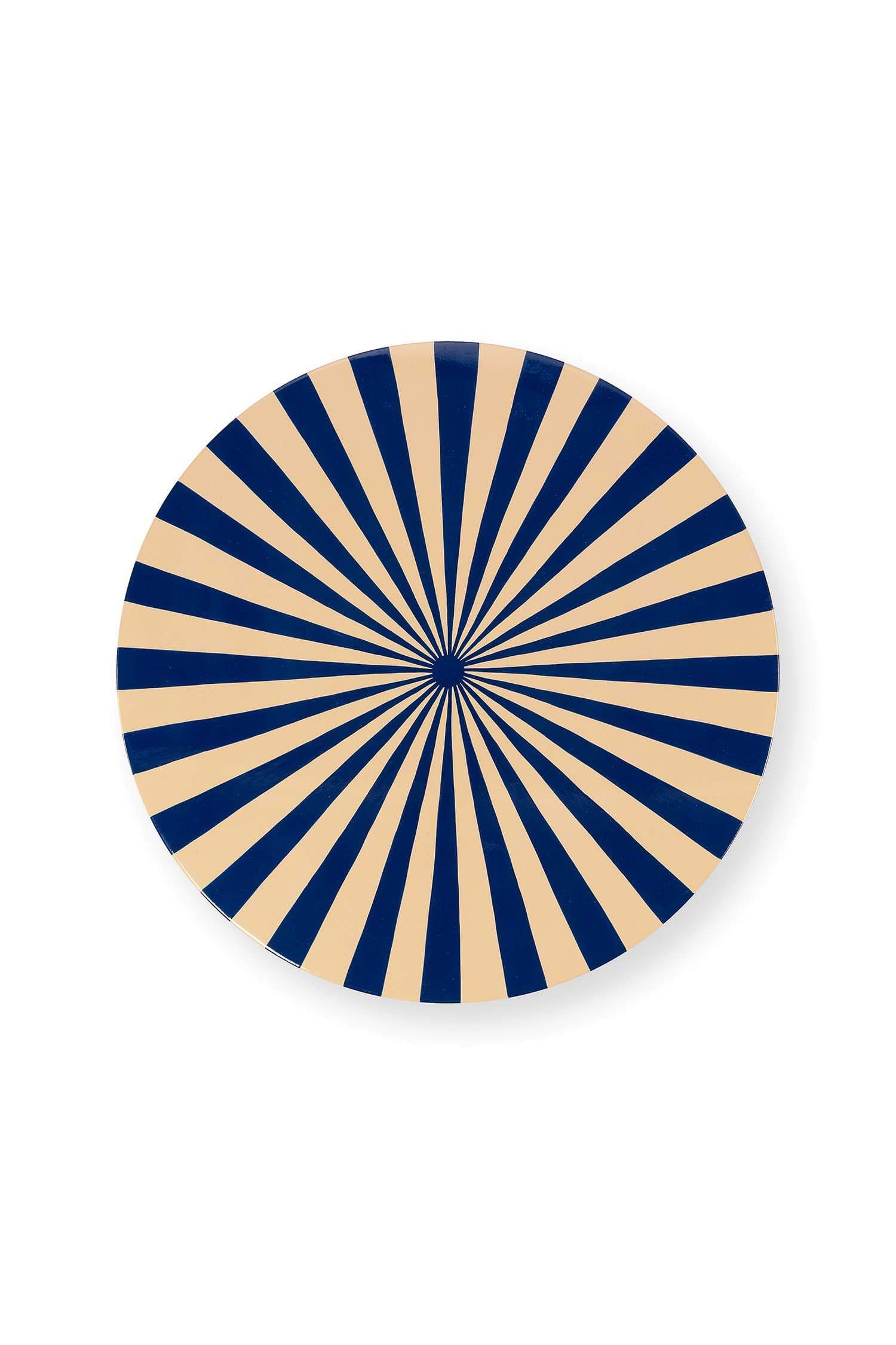 Table d'appoint Métal Bleu/Blanc cassé 52cm