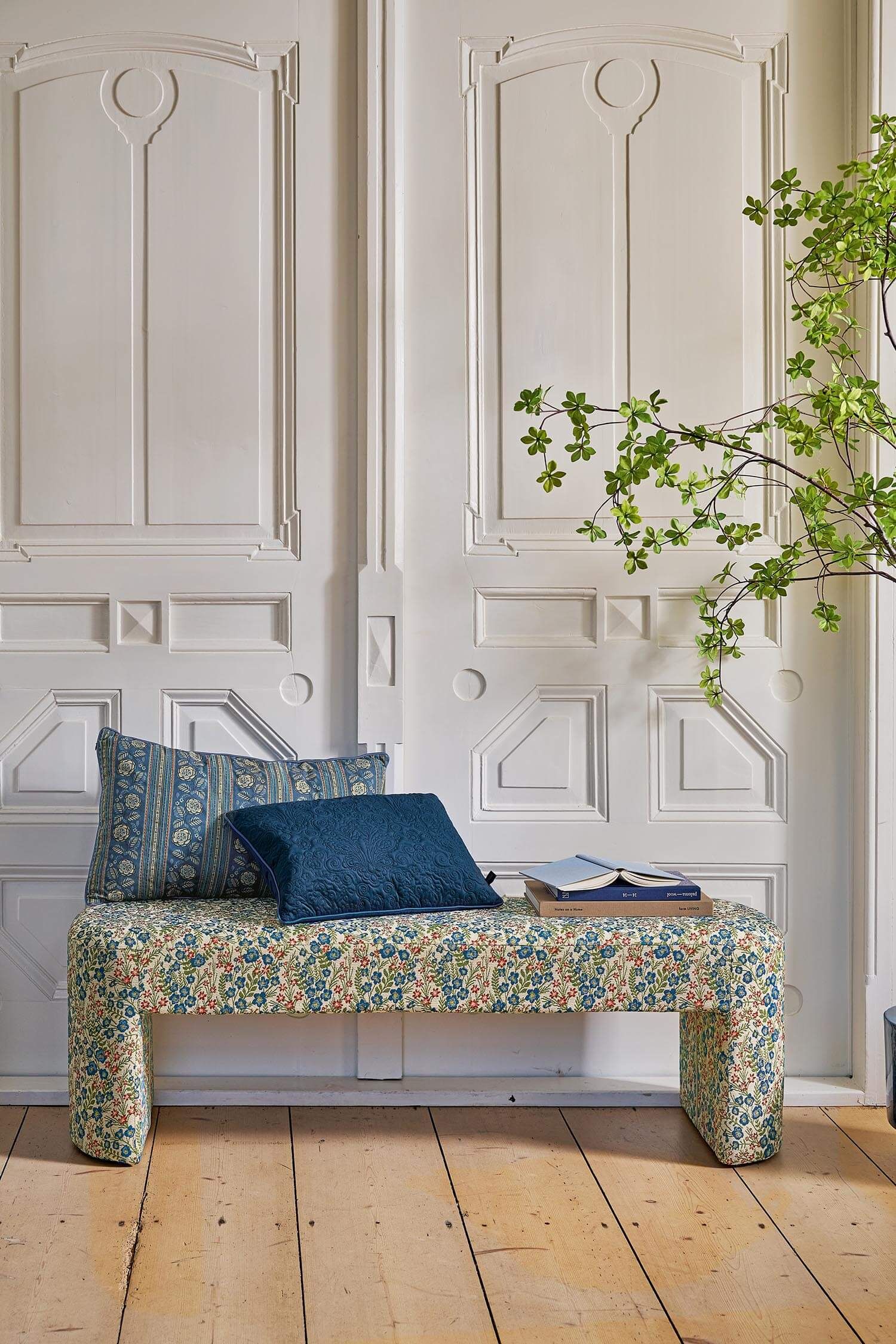 Zitbank L Poppy Jacquard Blauw