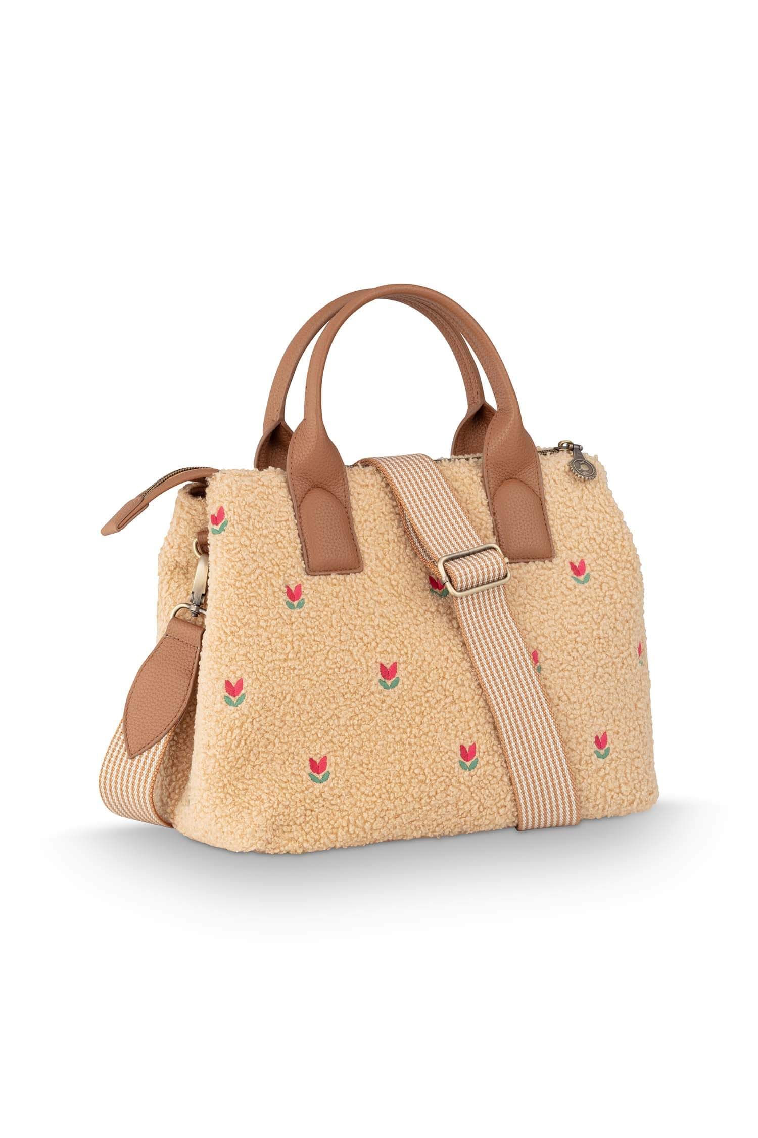 Handtas Fia Medium Teddy Zand