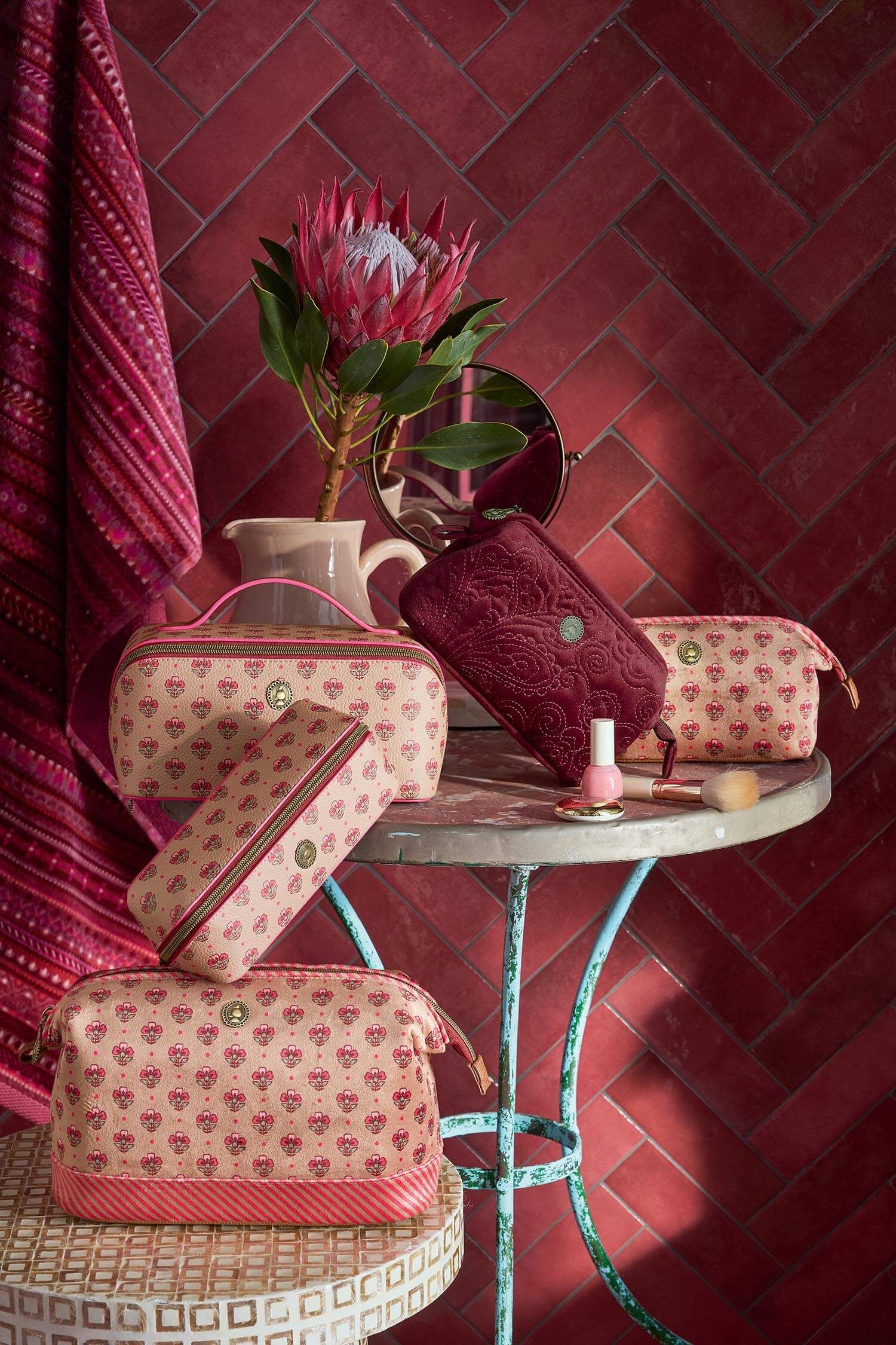 Necessaire Cyrille Mittelgroß Jaipur Flower Rosa