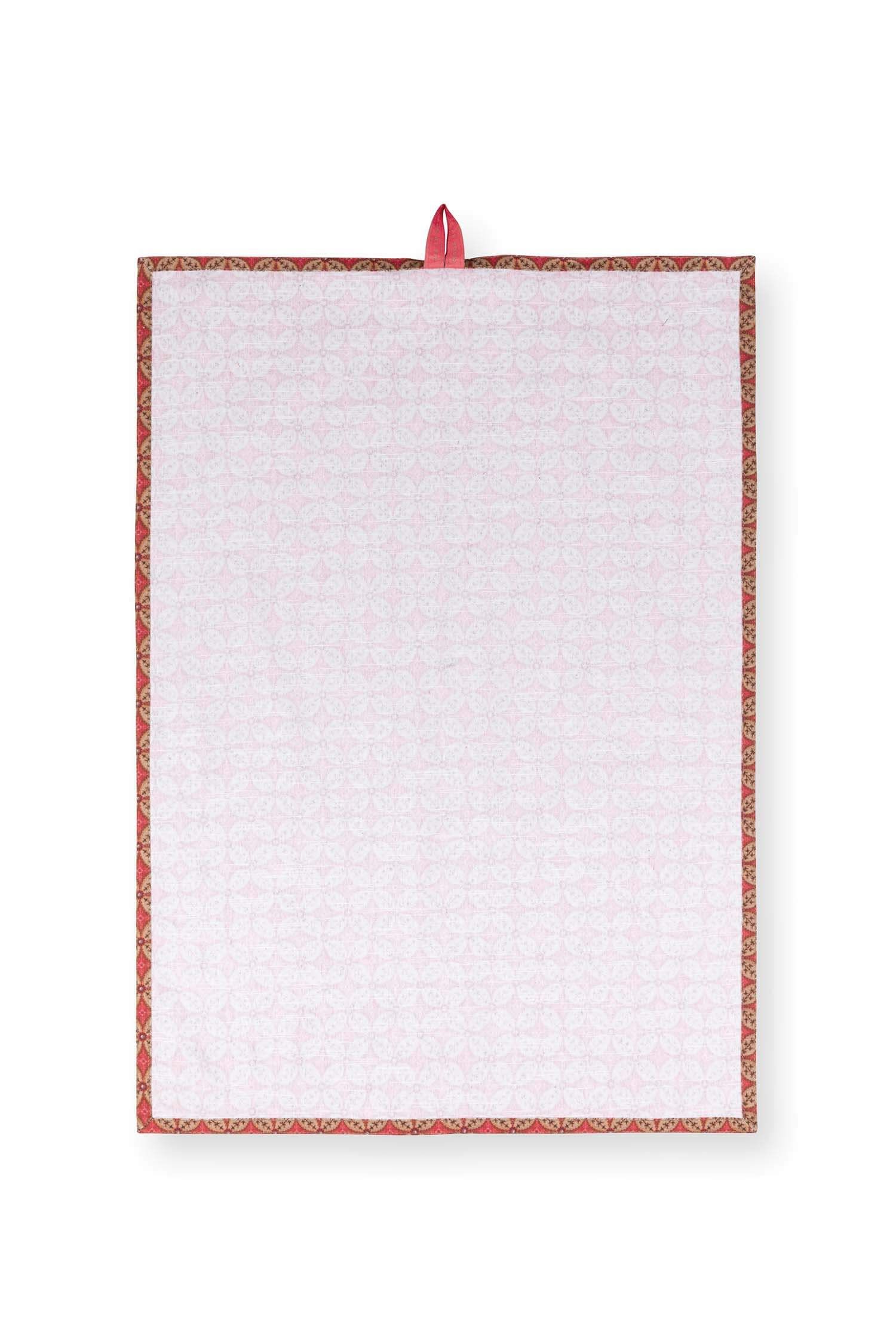Set/2 Theedoeken Blooming Tales Bustani-Pashmina Donkerrood