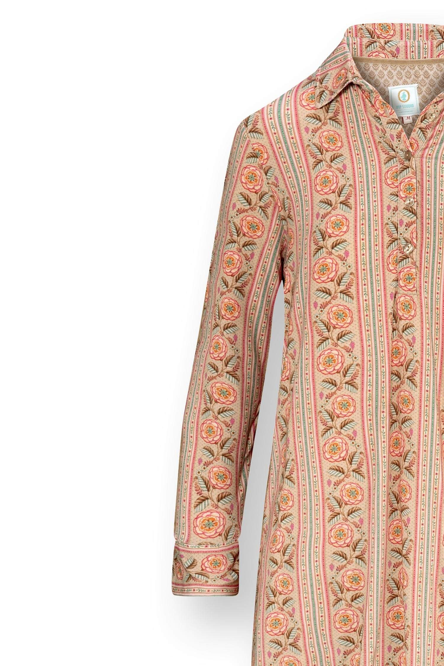 Daaltje Nachthemd Lange Mouw Rosa Rani Zand