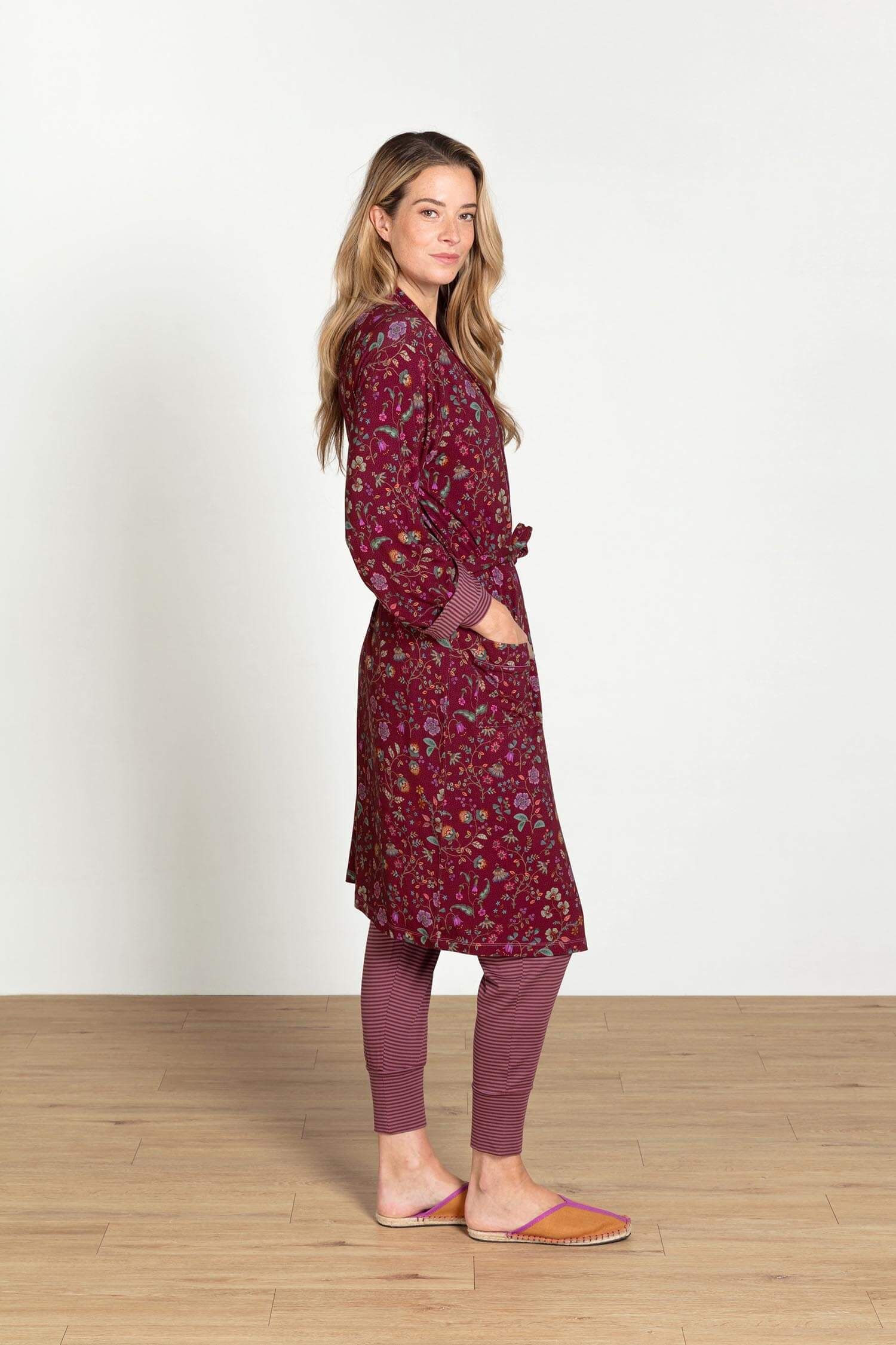 Nisha Kimono Flora Bangalore Dark Pink