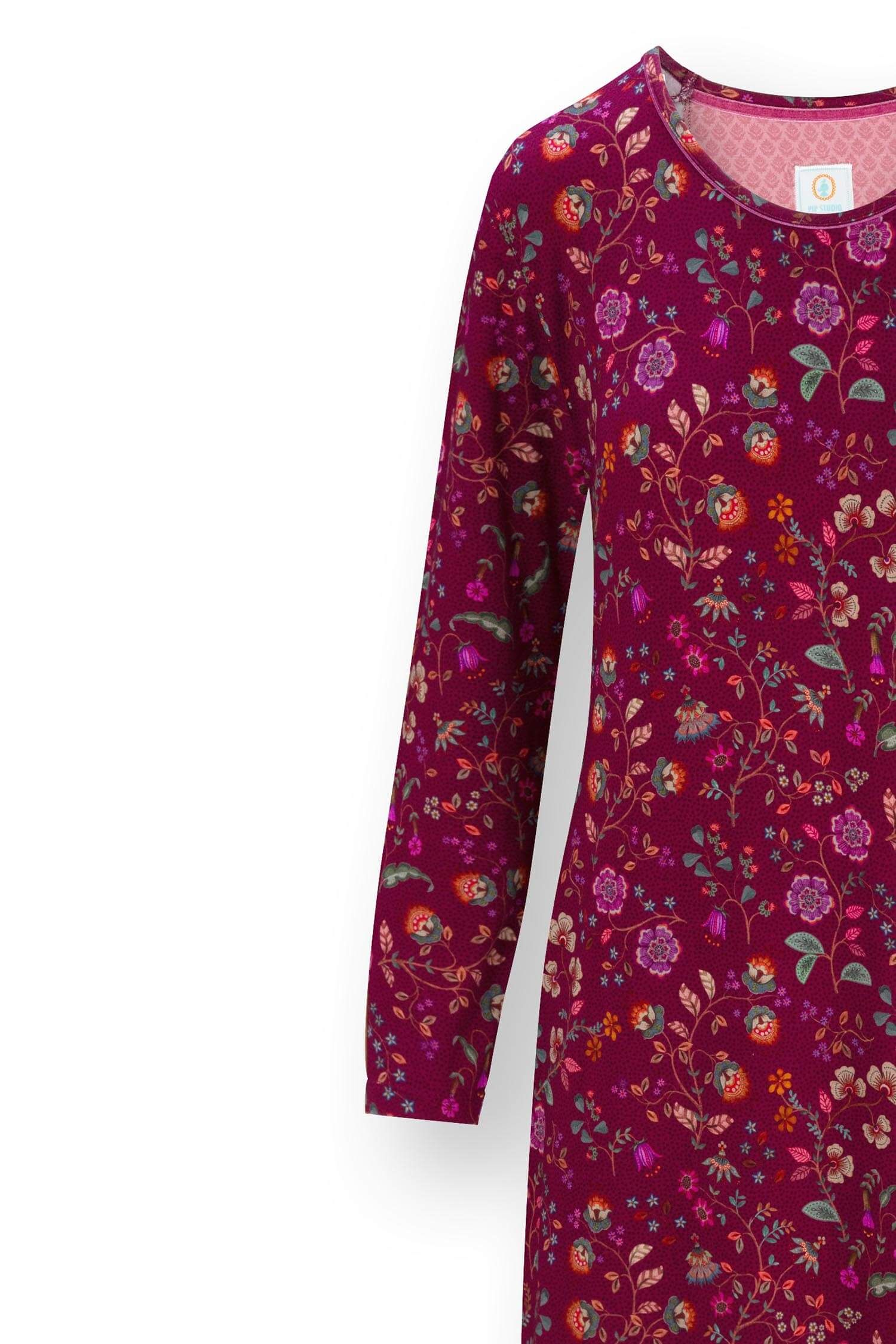 Destiny Chemise de Nuit à Manches Longues Flora Bangalore Rose Foncé