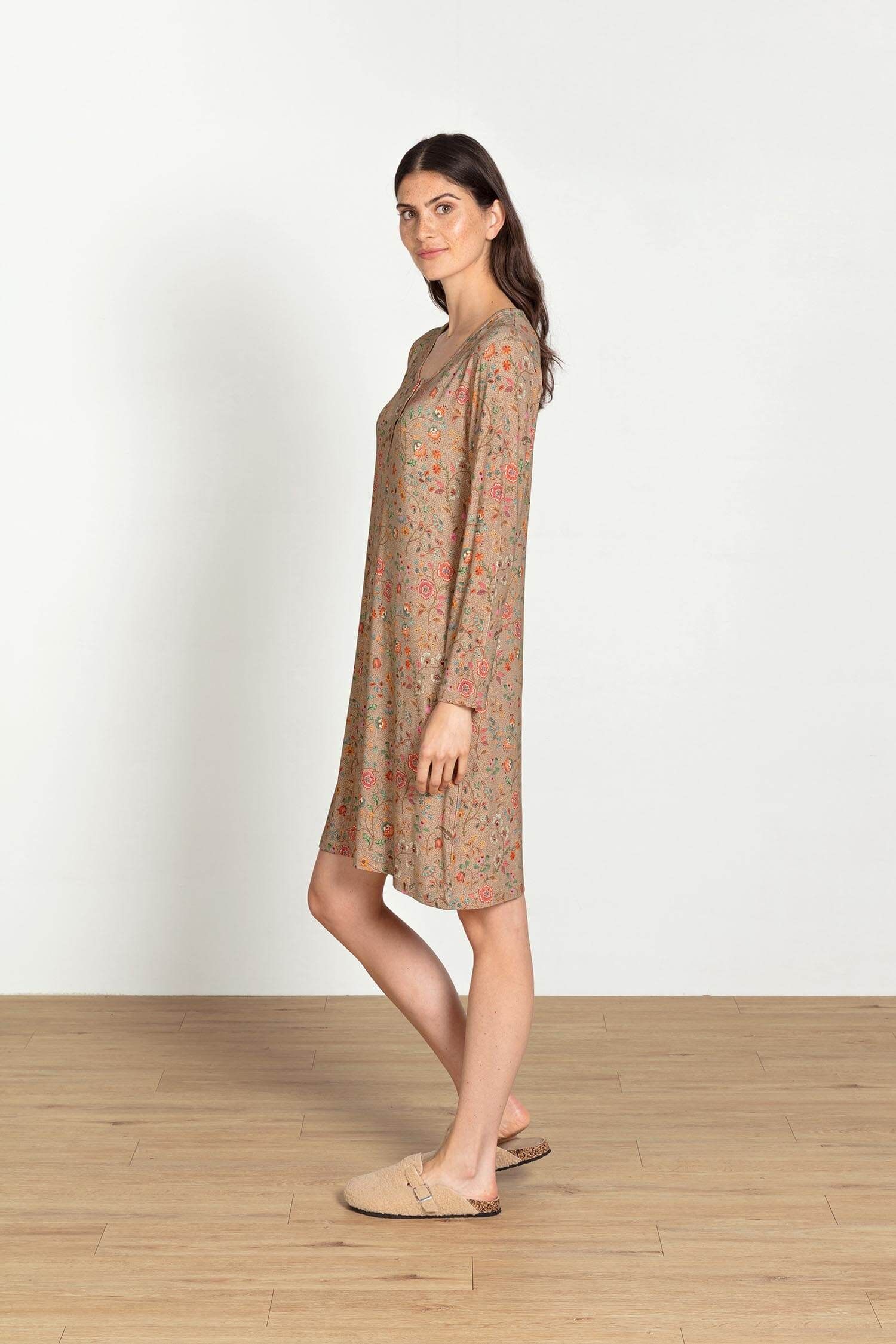 Desiree Chemise de Nuit à Manches Longues Flora Bangalore Sable