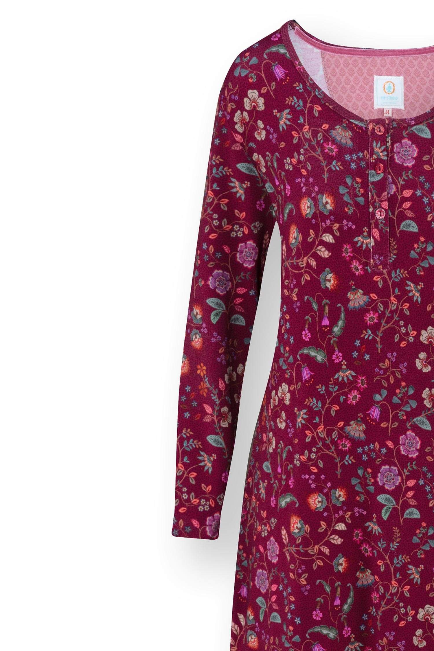 Desiree Chemise de Nuit à Manches Longues Flora Bangalore Rose Foncé
