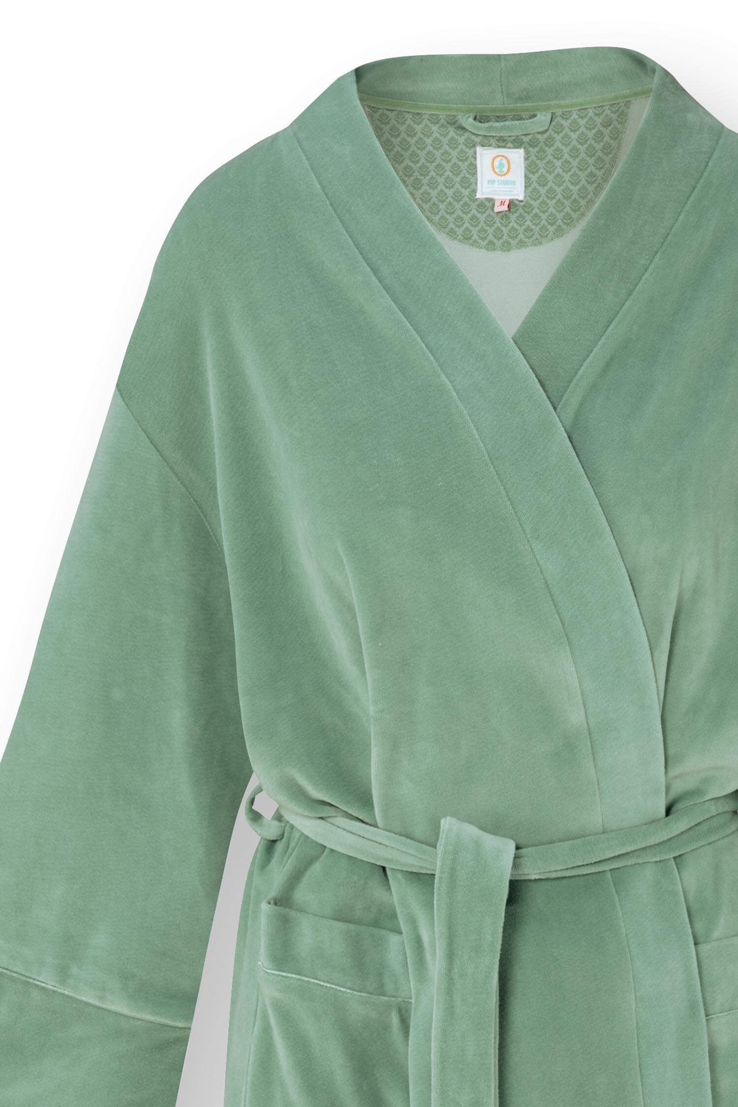 Naomi Kimono Velvet Groen