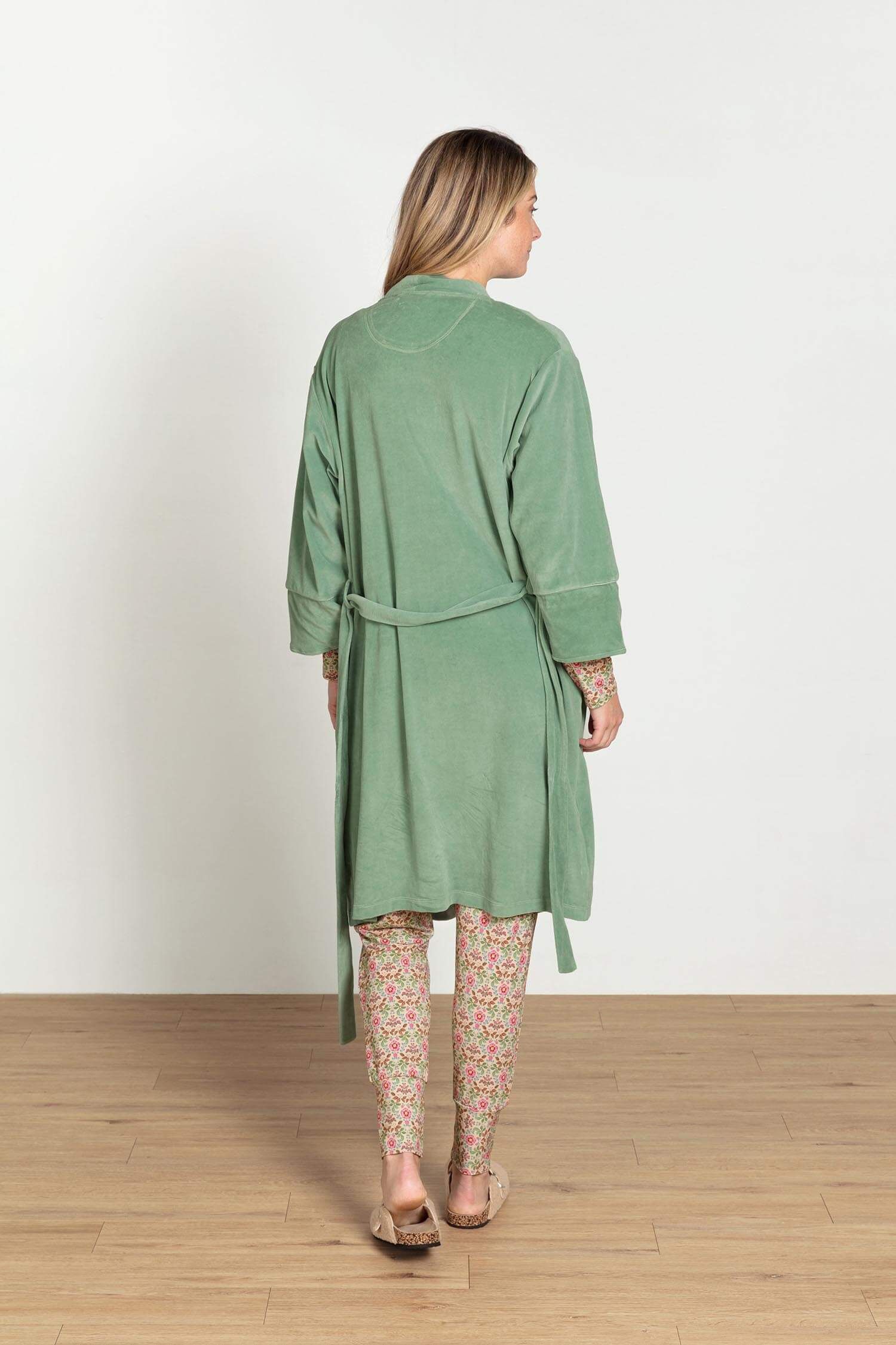 Naomi Kimono Velvet Groen