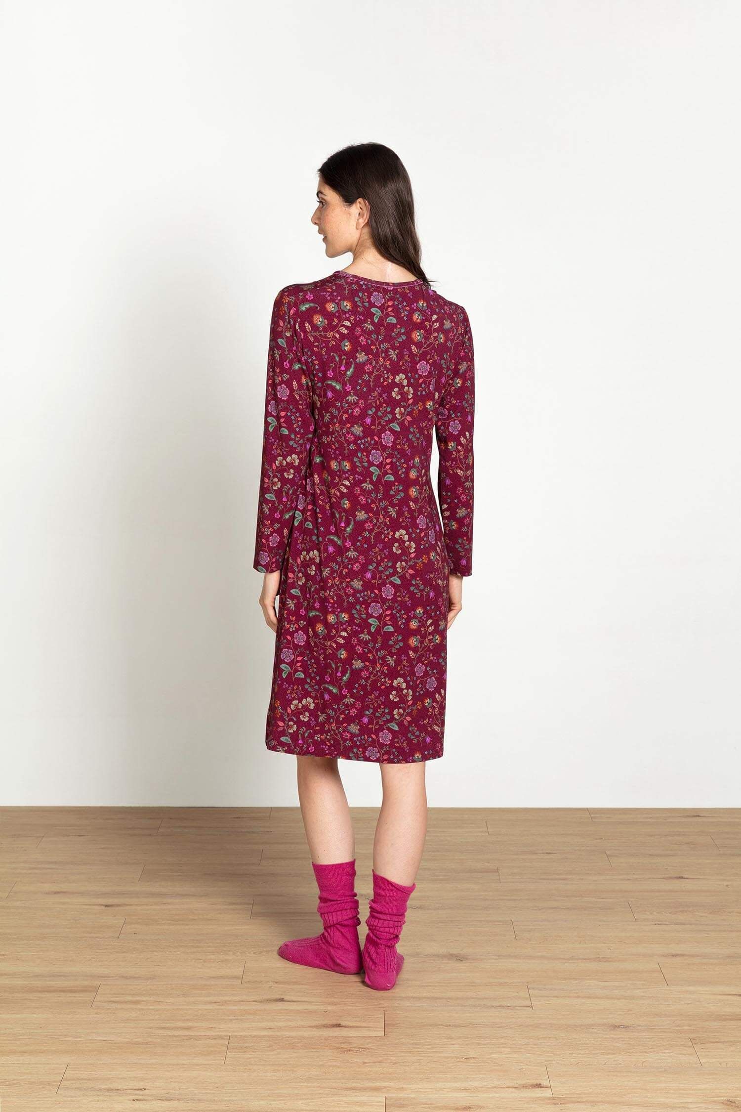 Destiny Chemise de Nuit à Manches Longues Flora Bangalore Rose Foncé