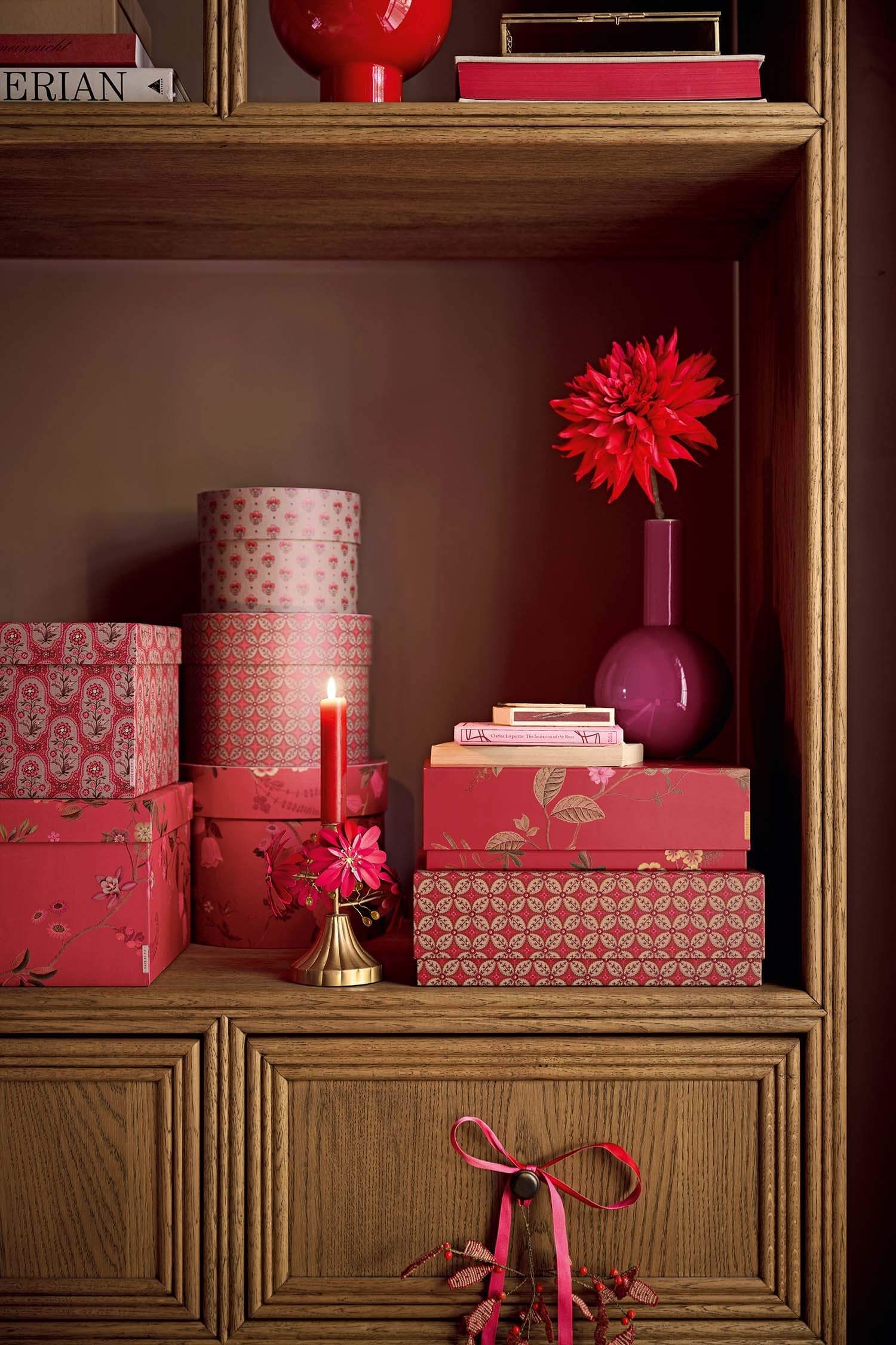Set/3 Schachtel Rund Blooming Tales Rot
