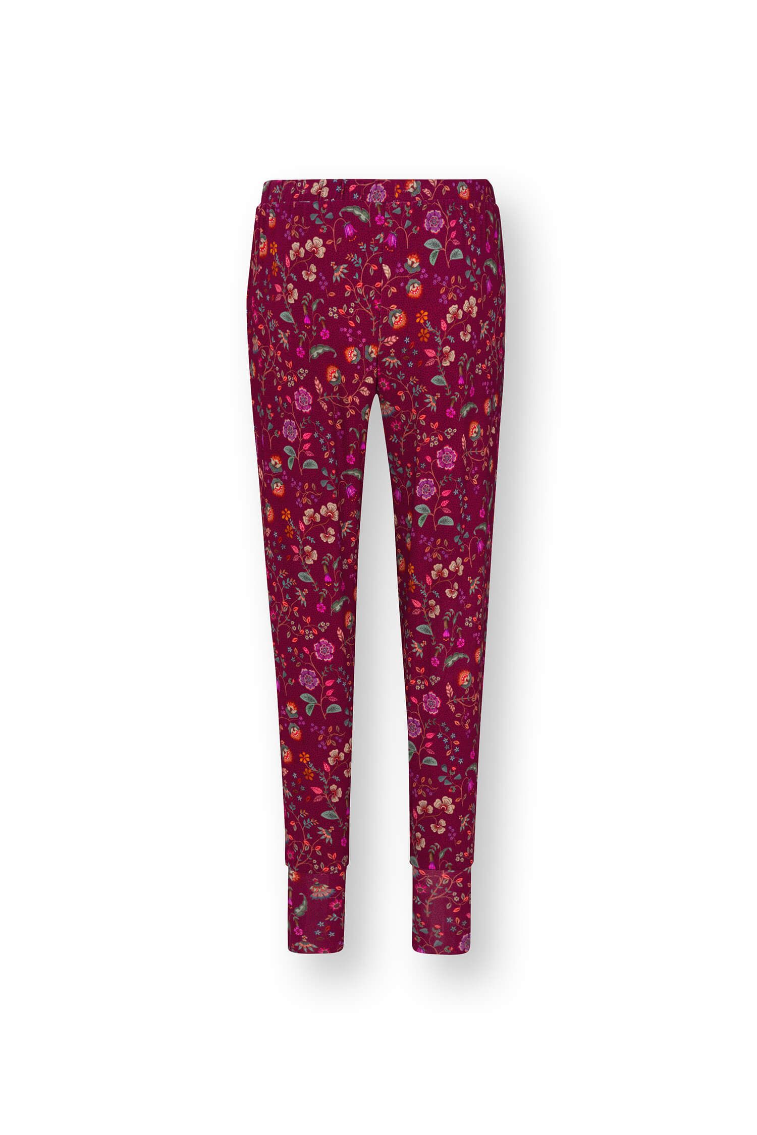Bobien Lange Broek Flora Bangalore Donkerroze
