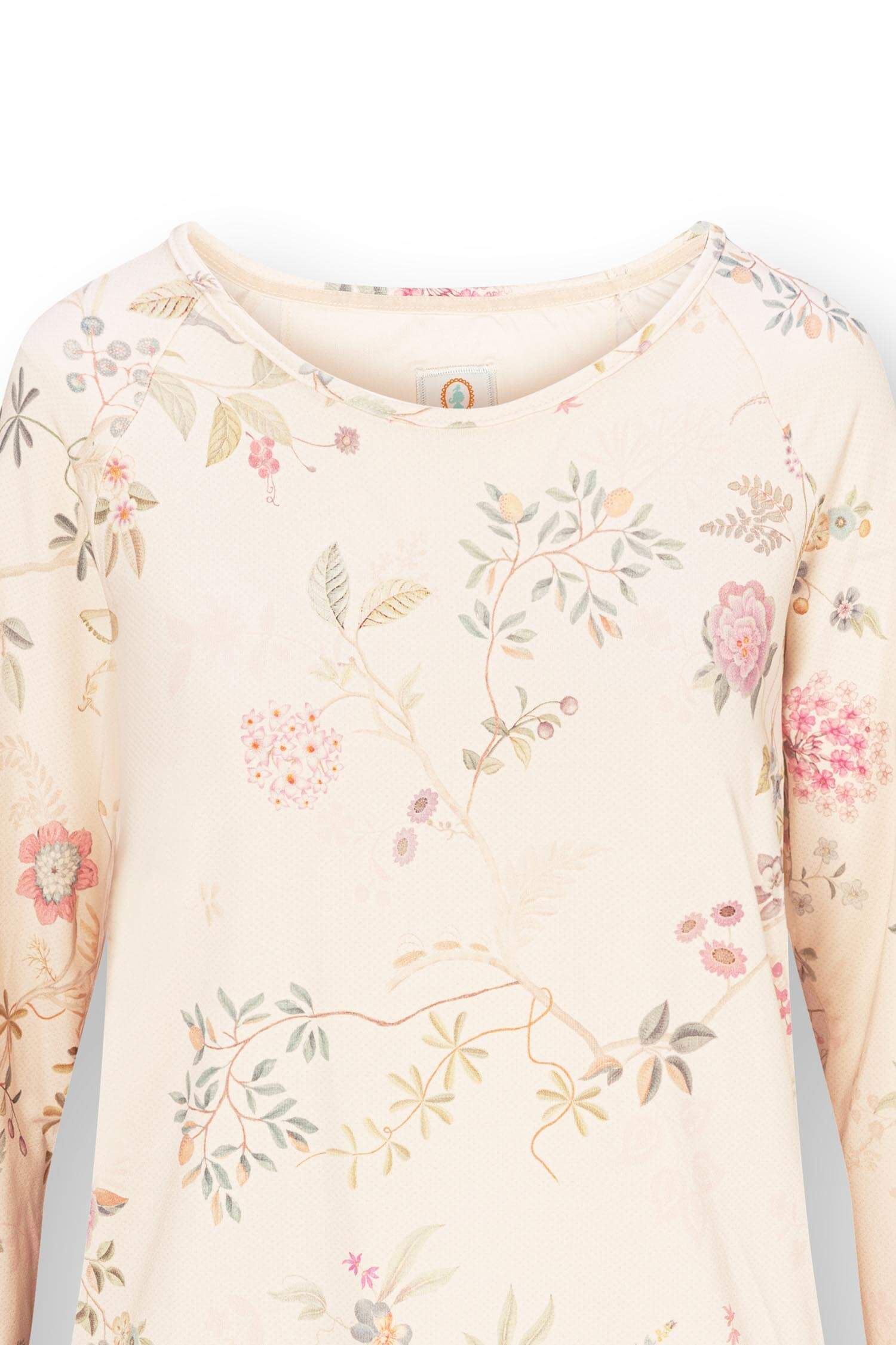 Tina Top Langen Ärmeln Bodhi Flower Weiß