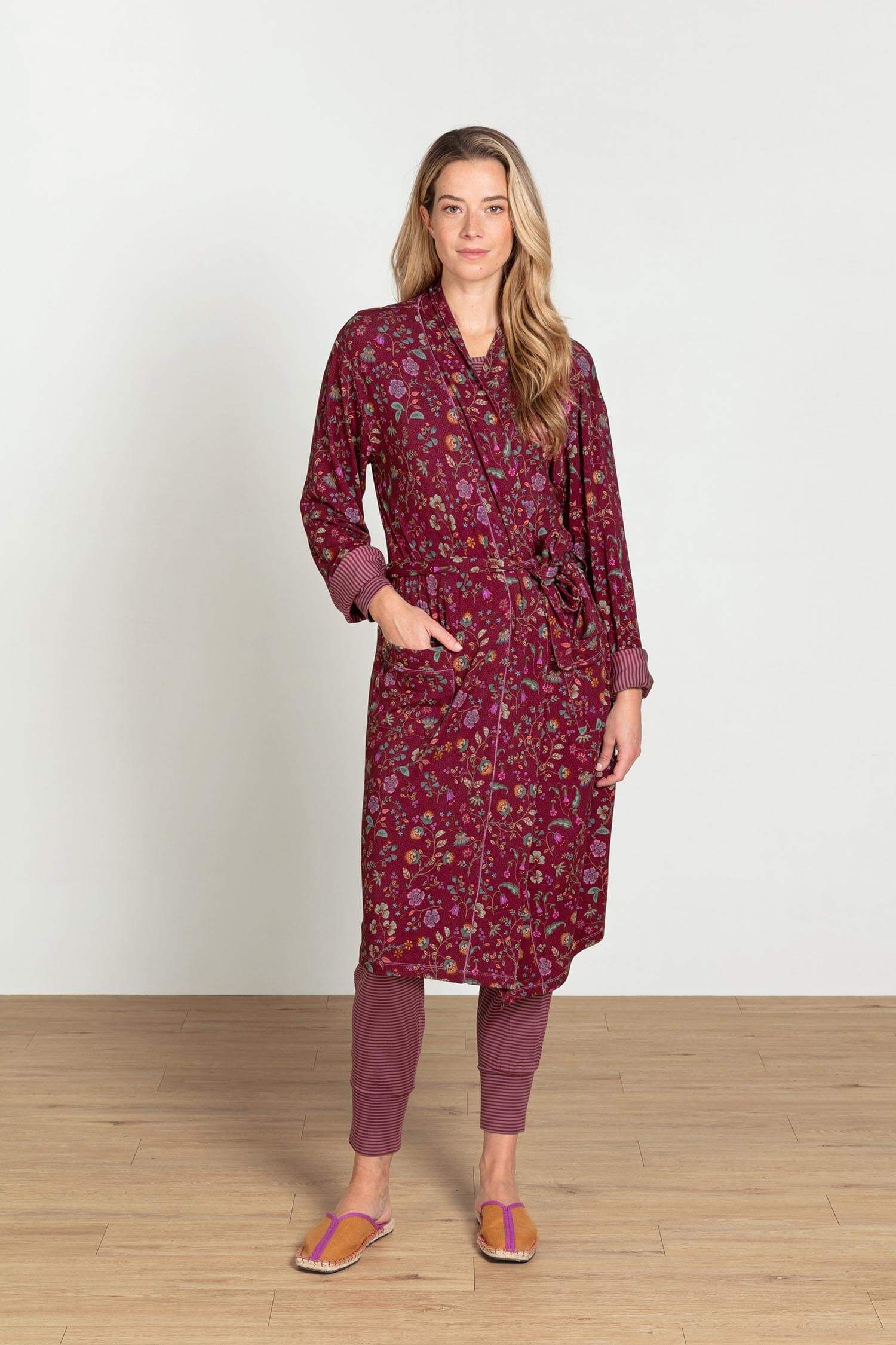 Nisha Kimono Flora Bangalore Dark Pink