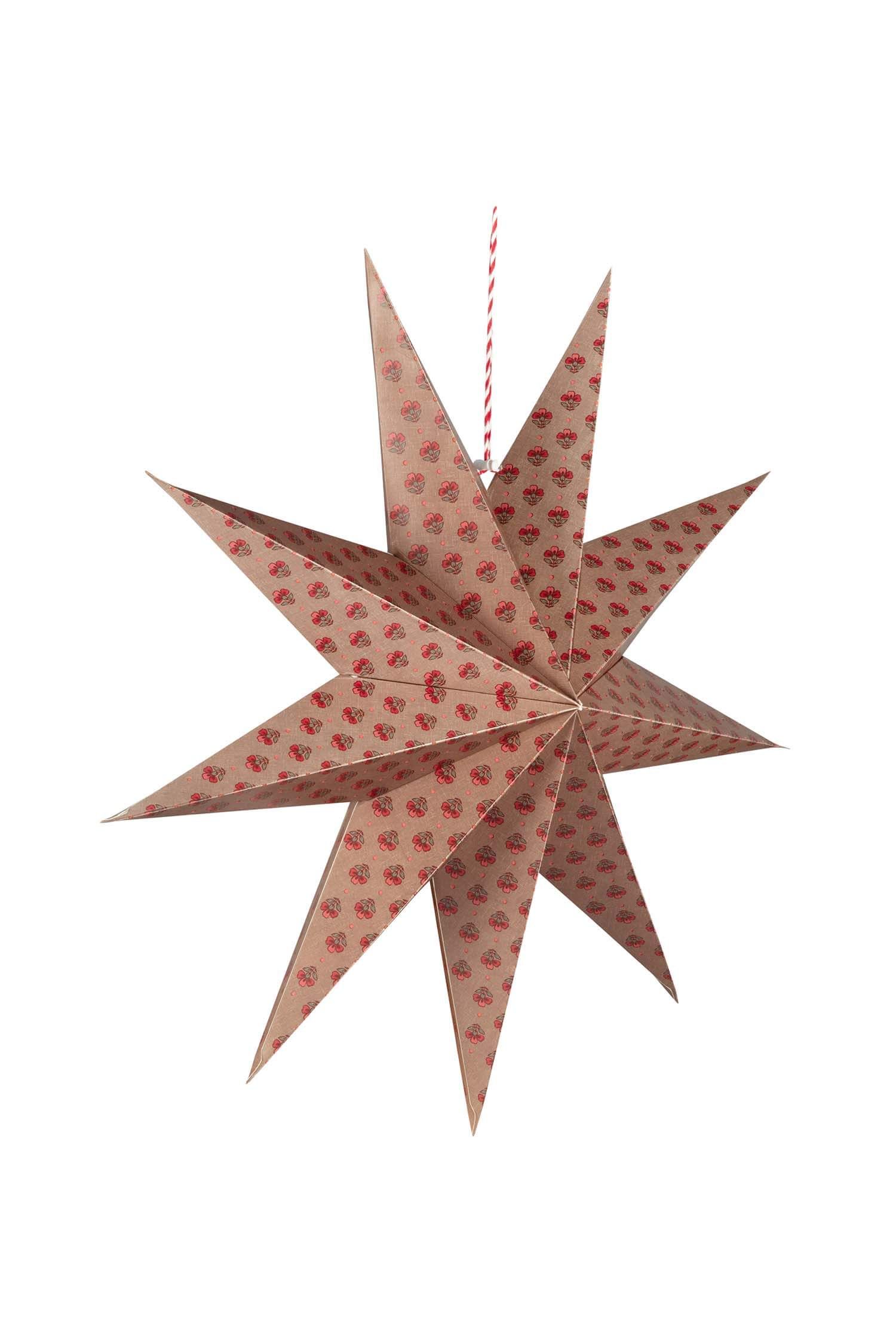Weihnachtsstern Papier Jaipur Flower Rot 60cm