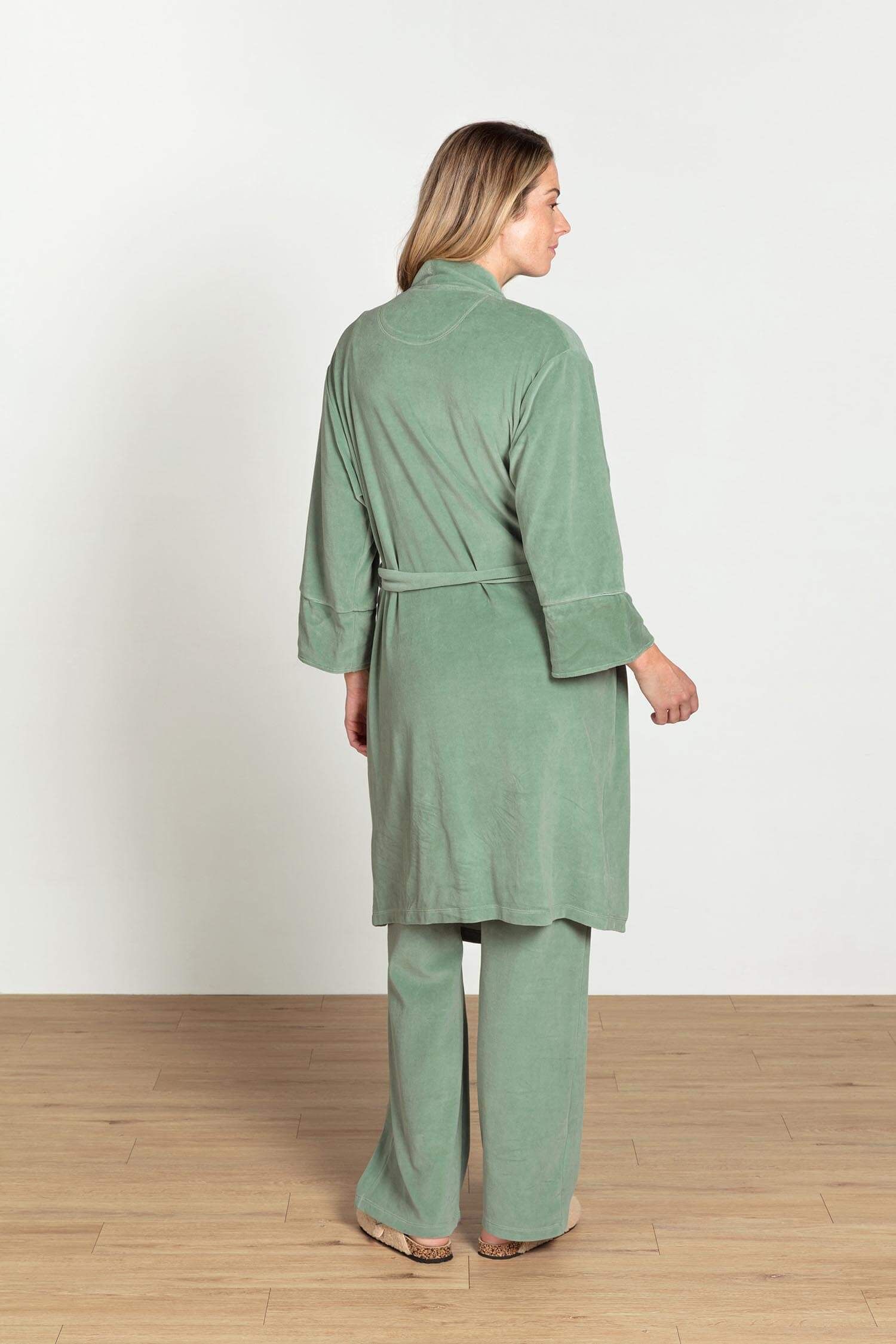 Naomi Kimono Velvet Groen