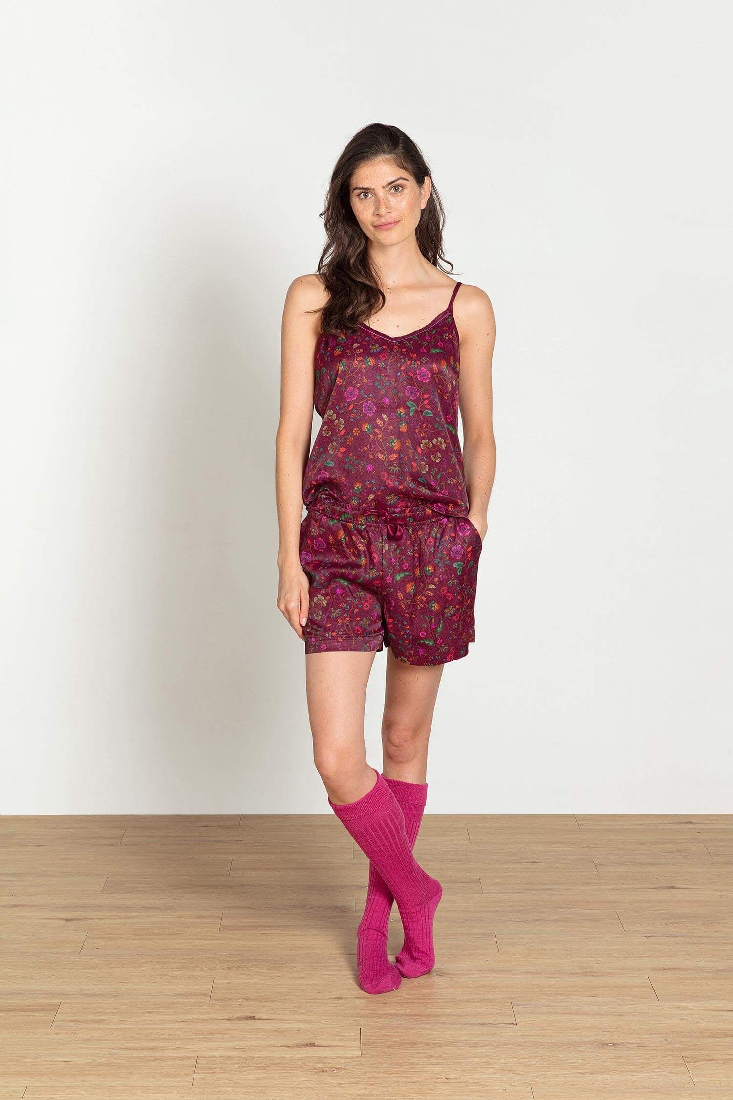 San Sleeveless Top Flora Bangalore Dark Pink