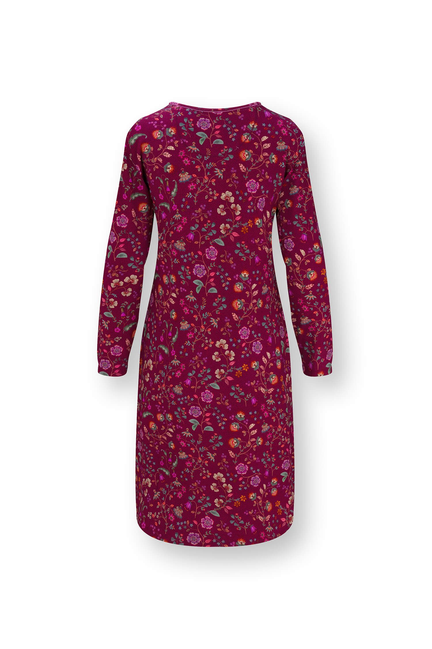 Destiny Chemise de Nuit à Manches Longues Flora Bangalore Rose Foncé