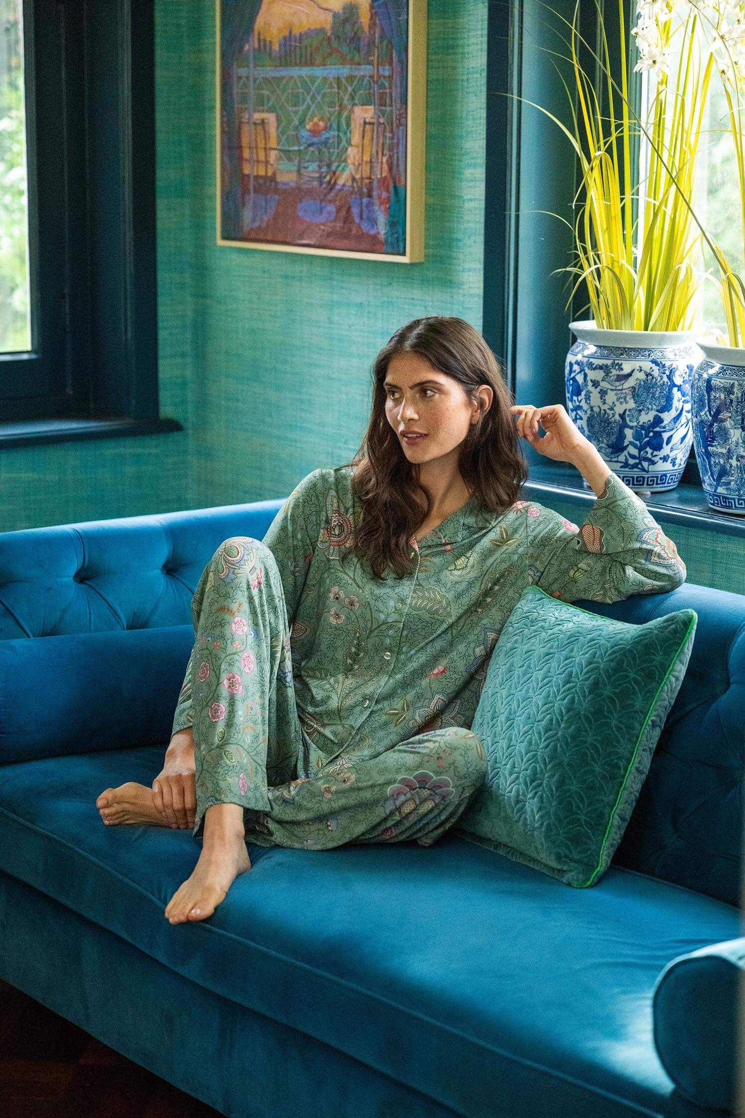 Belin Lange Broek Mumbai Morning Groen