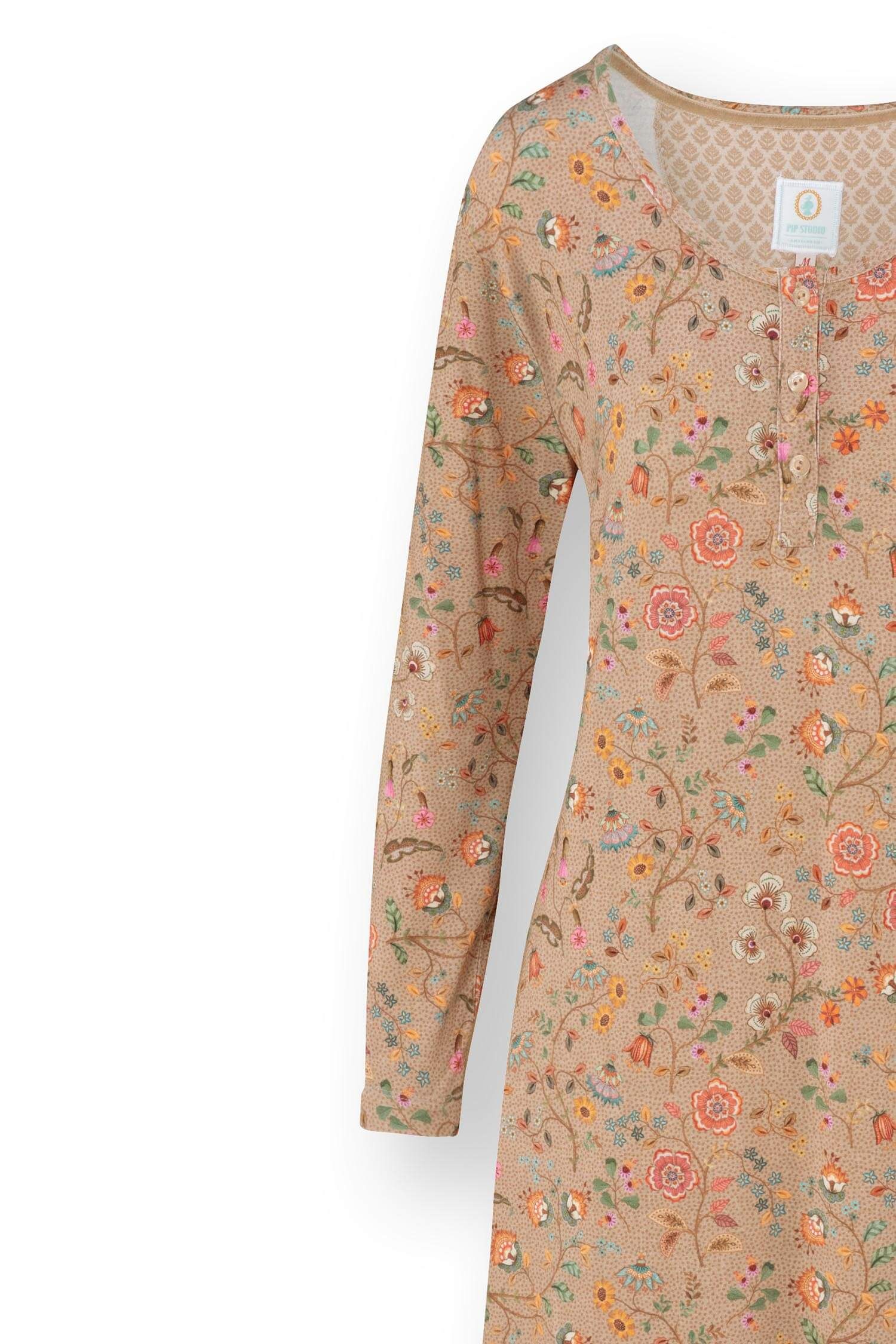 Desiree Chemise de Nuit à Manches Longues Flora Bangalore Sable