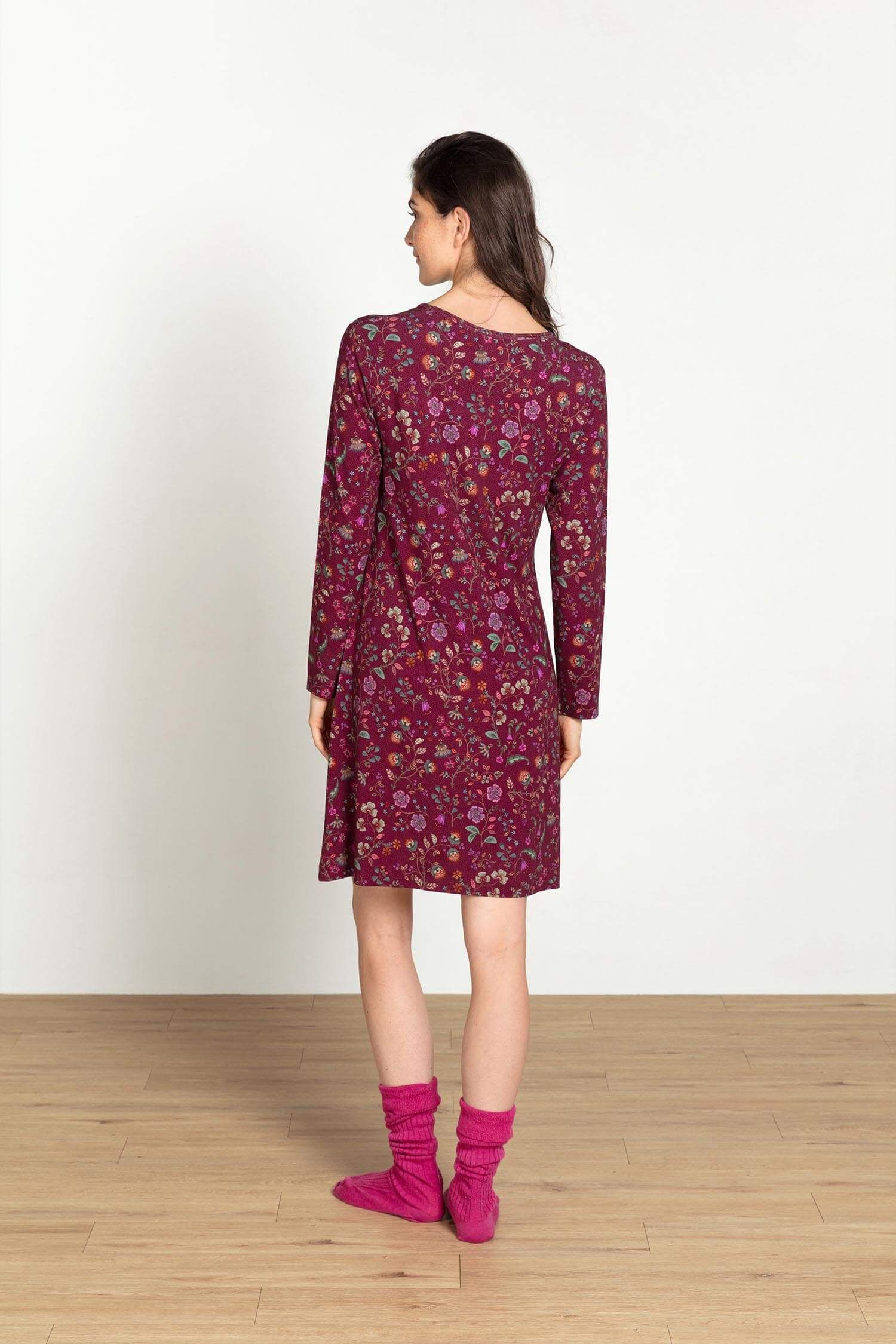 Desiree Chemise de Nuit à Manches Longues Flora Bangalore Rose Foncé