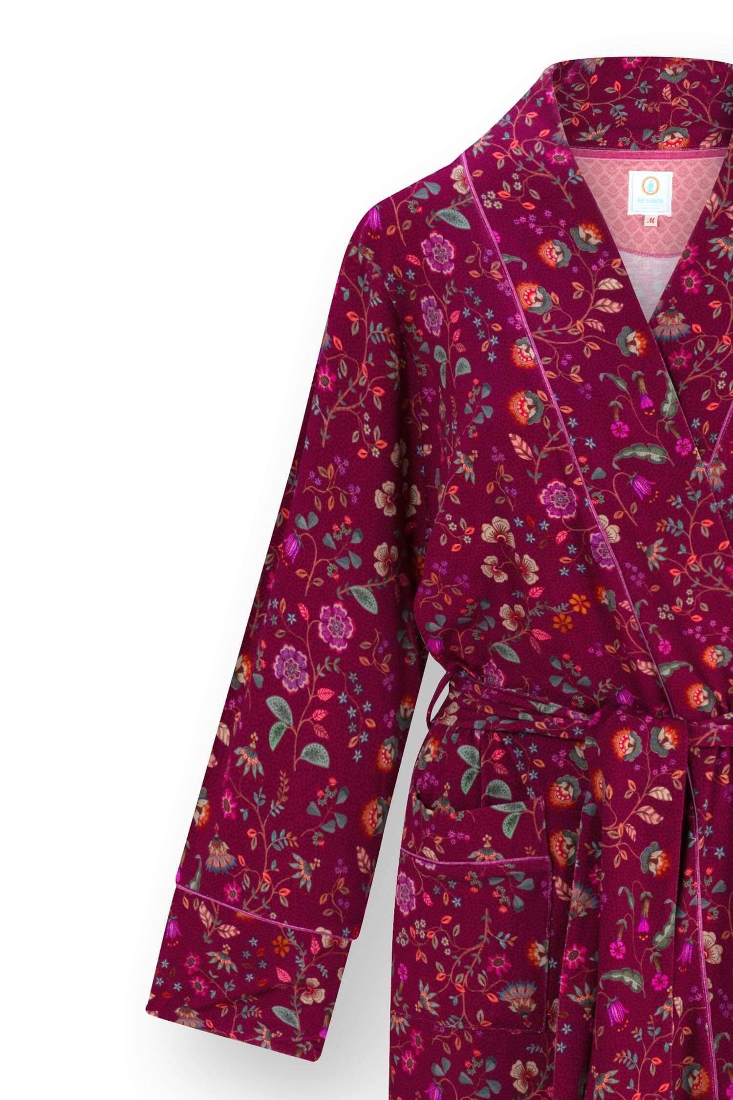 Nisha Kimono Flora Bangalore Dark Pink