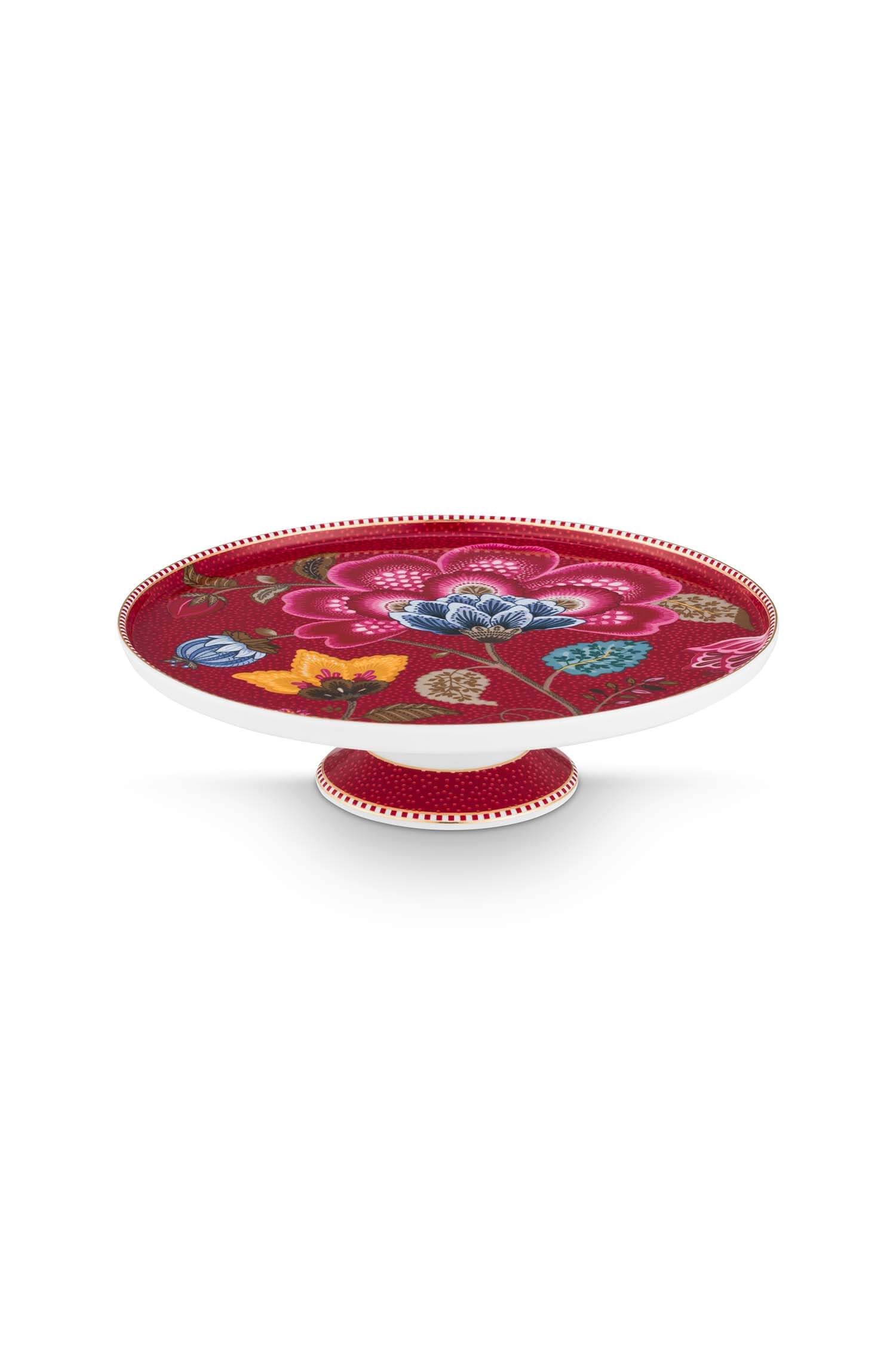 Taartplateau Mini Blooming Tales Fantasy Donkerrood 21cm