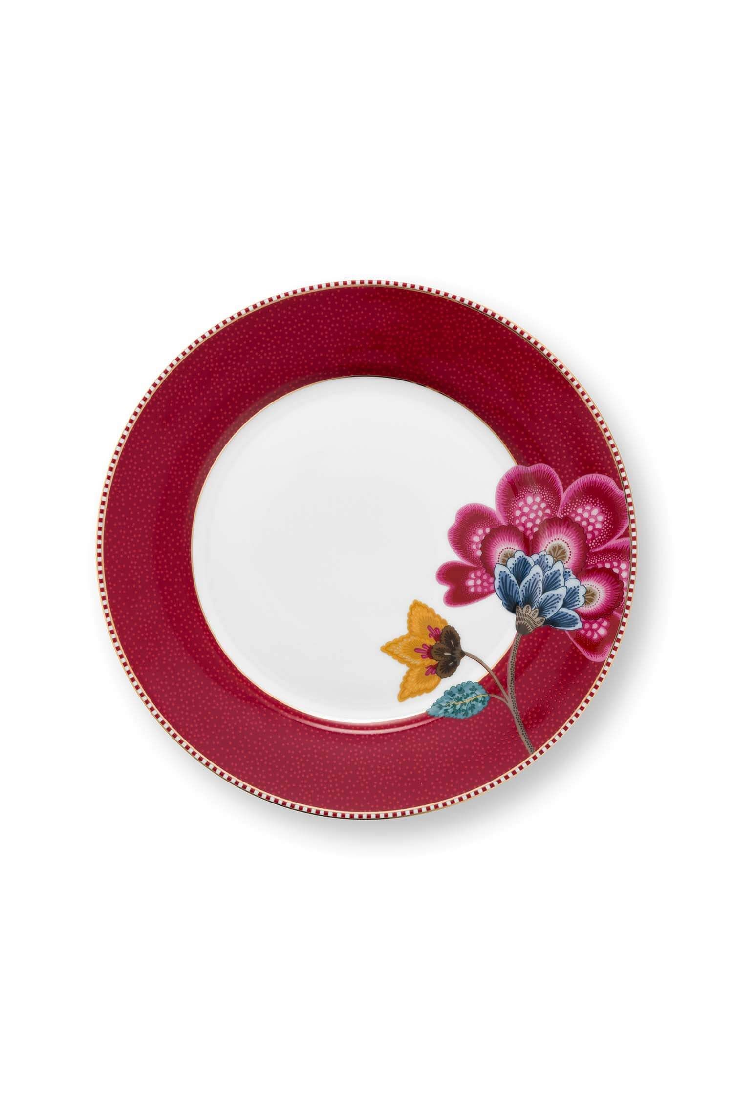 Frühstücksteller Blooming Tales Dunkelrot 23cm