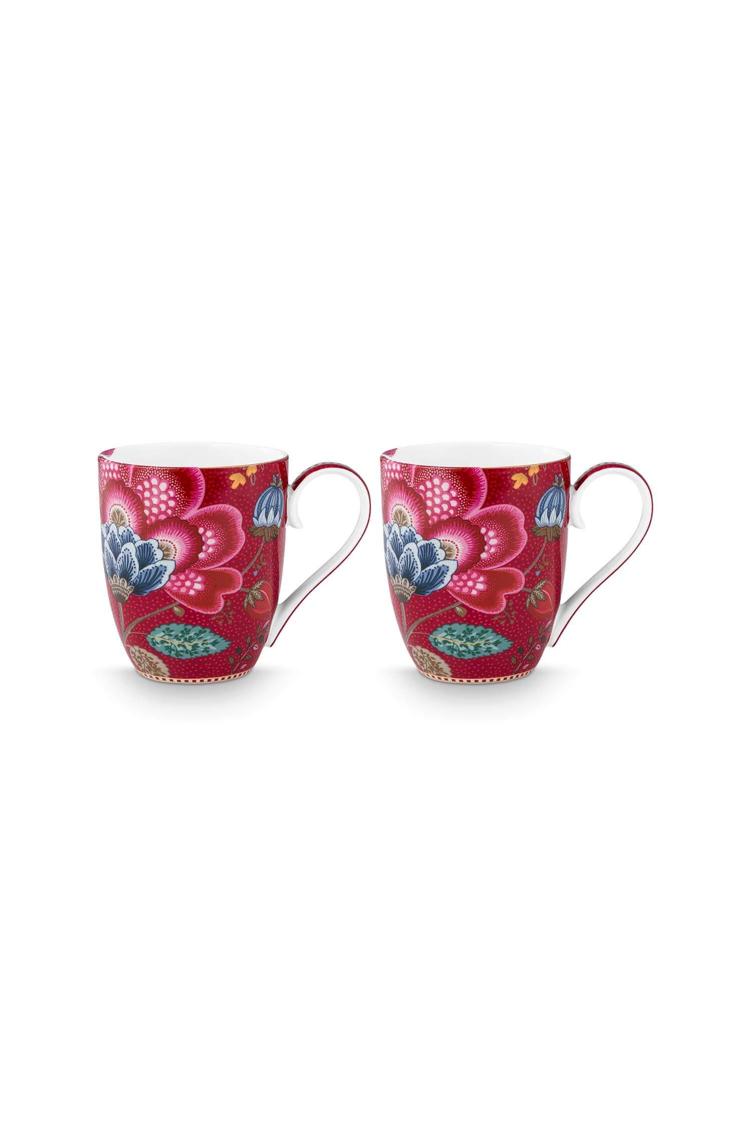 Set/2 Mokken Blooming Tales Fantasy Donkerrood 450ml