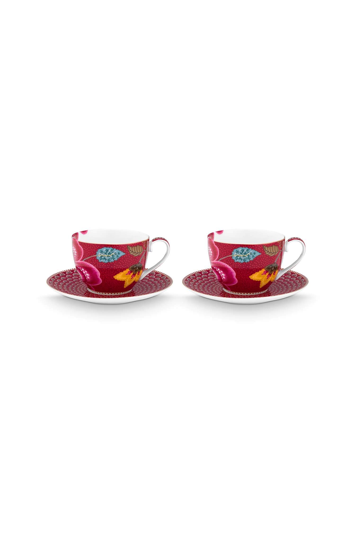 Set/2 Koppen & Schotels Blooming Tales Fantasy Donkerrood 300ml