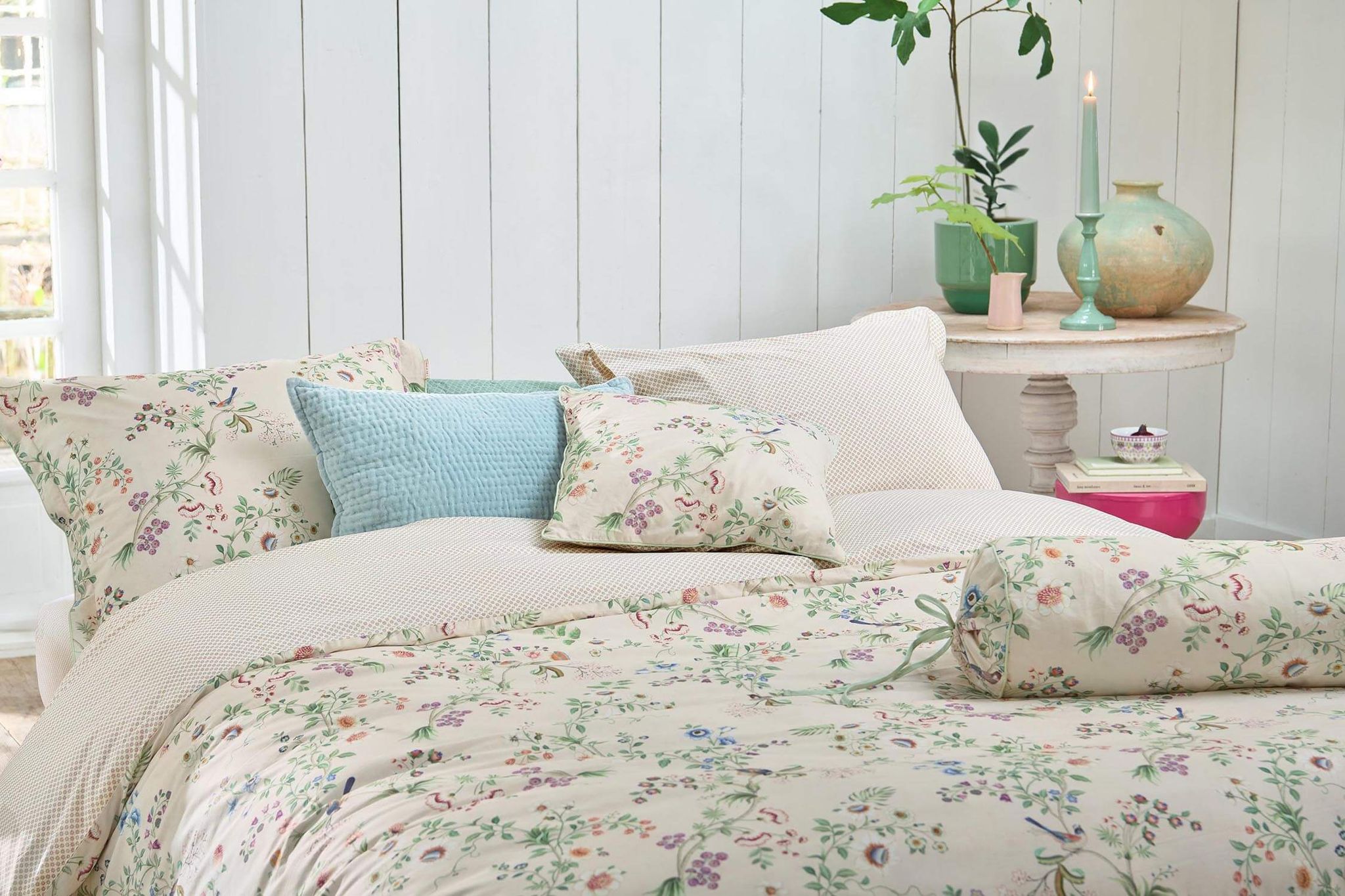 Ensemble Housse de Couette Lotus Lullaby Blanc Cassé