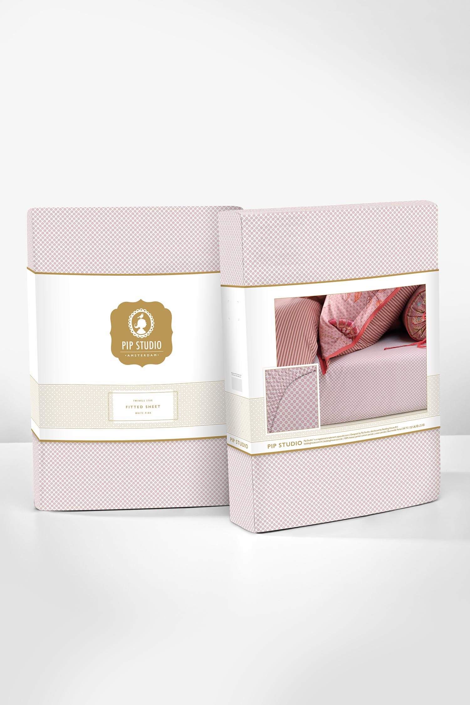 Drap-Housse Twinkle Star Blanc/Rose