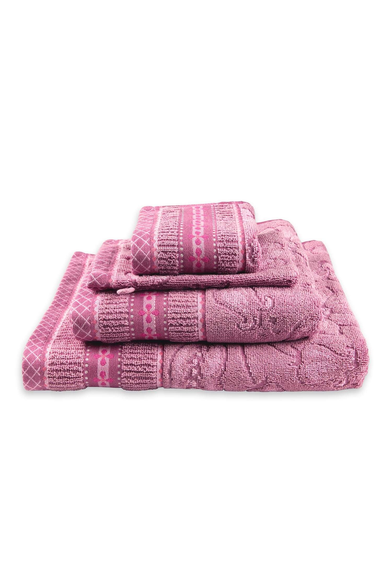 Washcloth Set/3 Jasmin Jacquard Light Pink 16x22cm